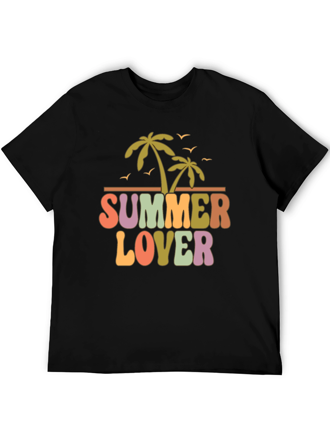Summer Lover Graphic Tee - Retro Palm Tree Design