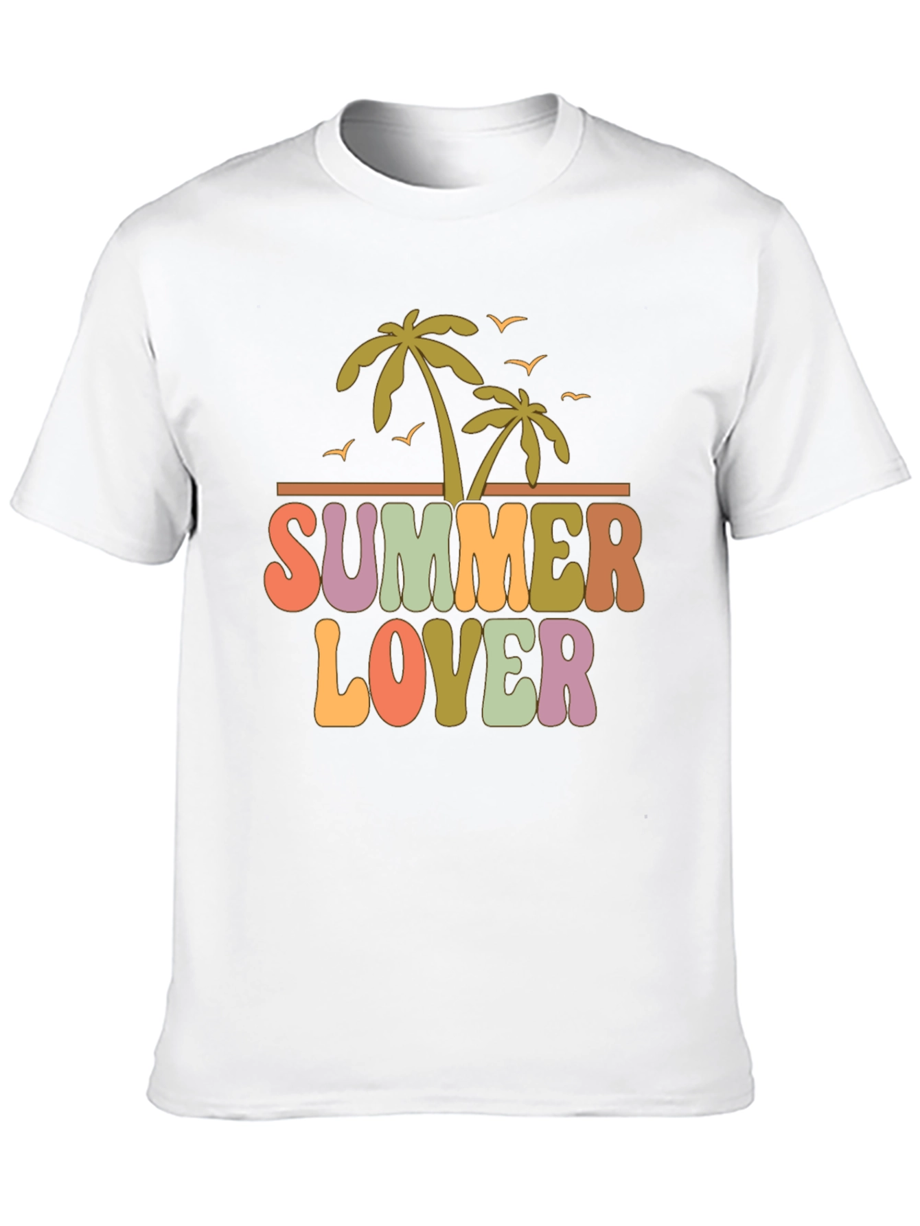 Summer Lover Graphic Tee - Retro Palm Tree Design