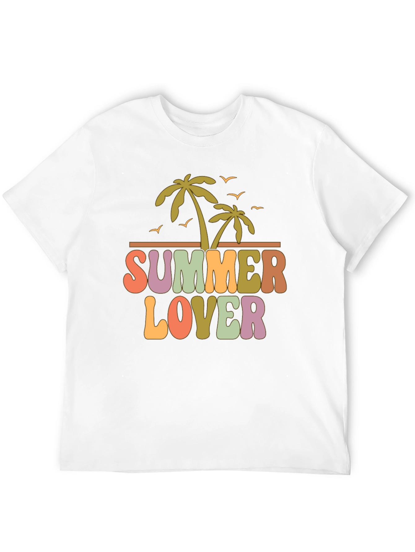 Summer Lover Graphic Tee - Retro Palm Tree Design