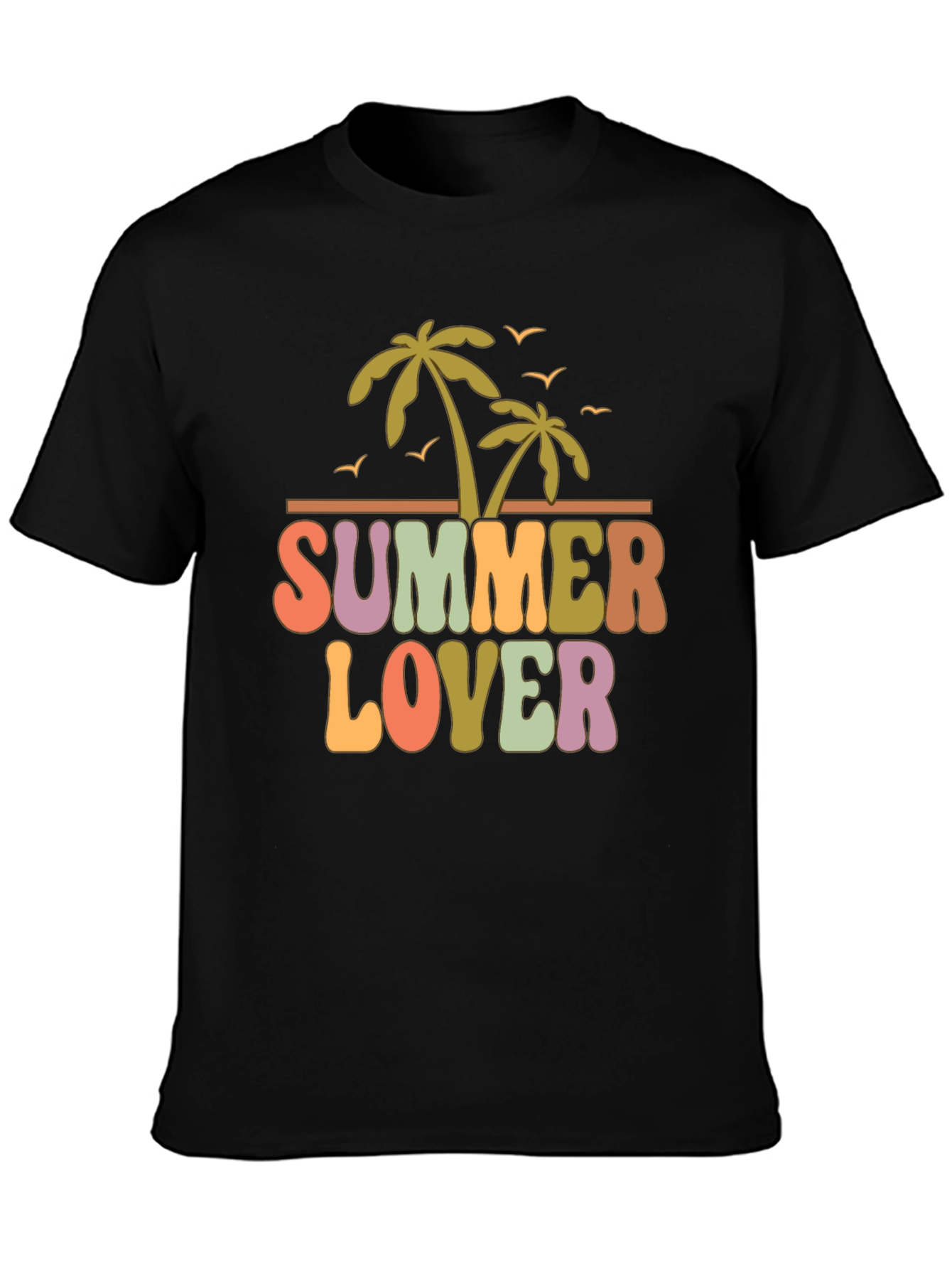 Summer Lover Graphic Tee - Retro Palm Tree Design