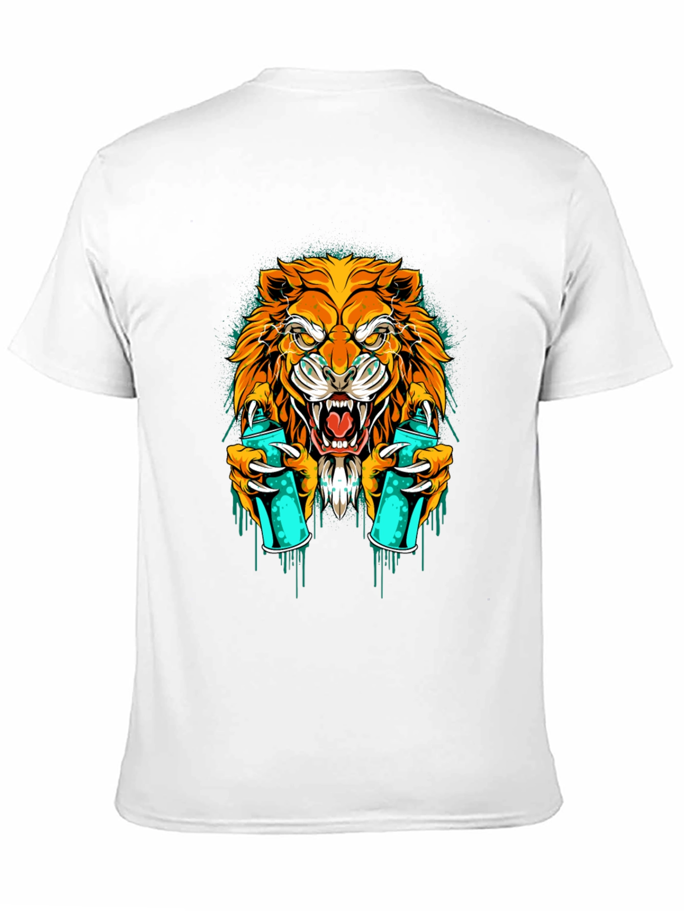 Lion Graffiti Art Graphic T-Shirt