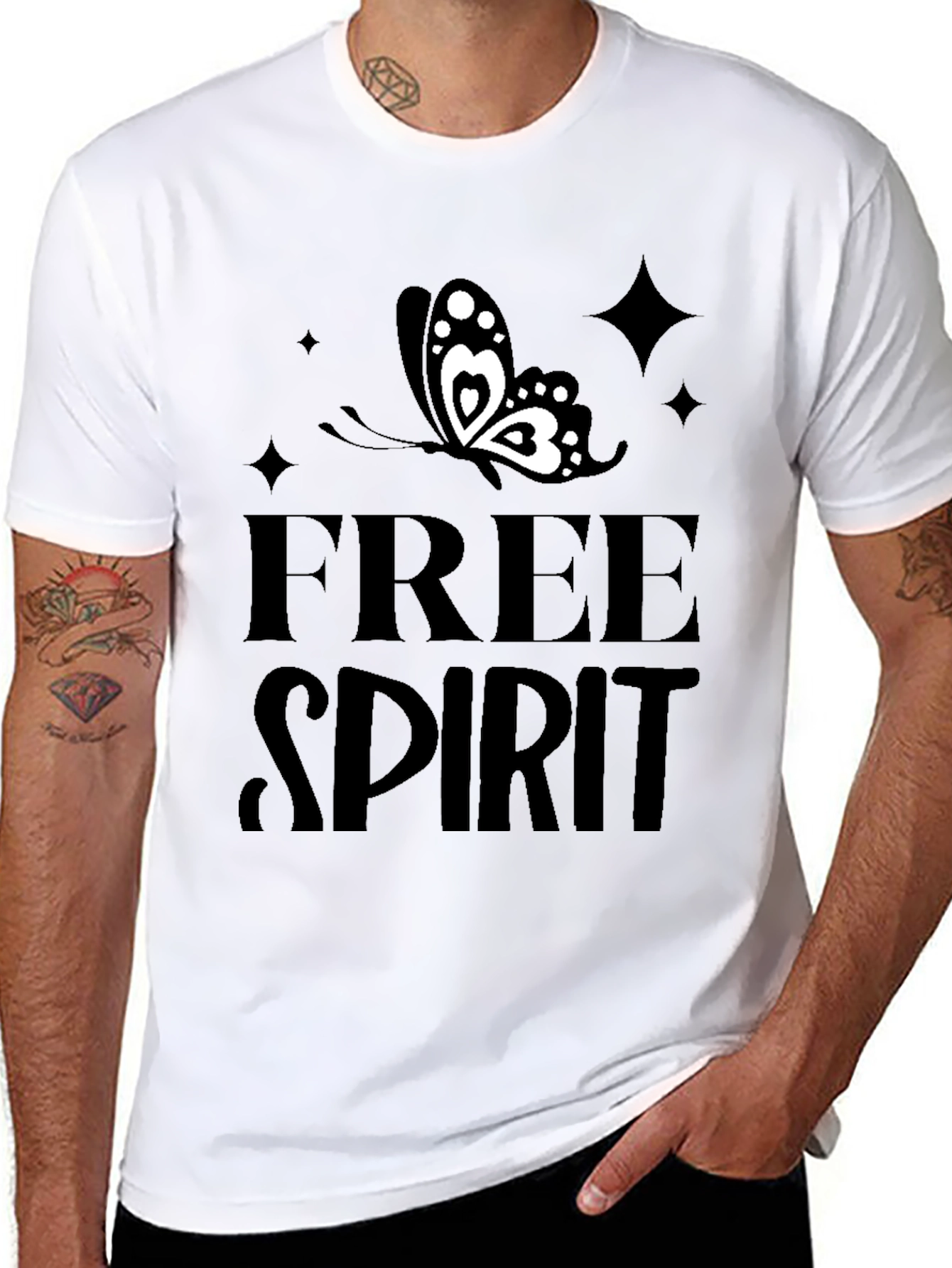 Free Spirit Butterfly Graphic T-Shirt