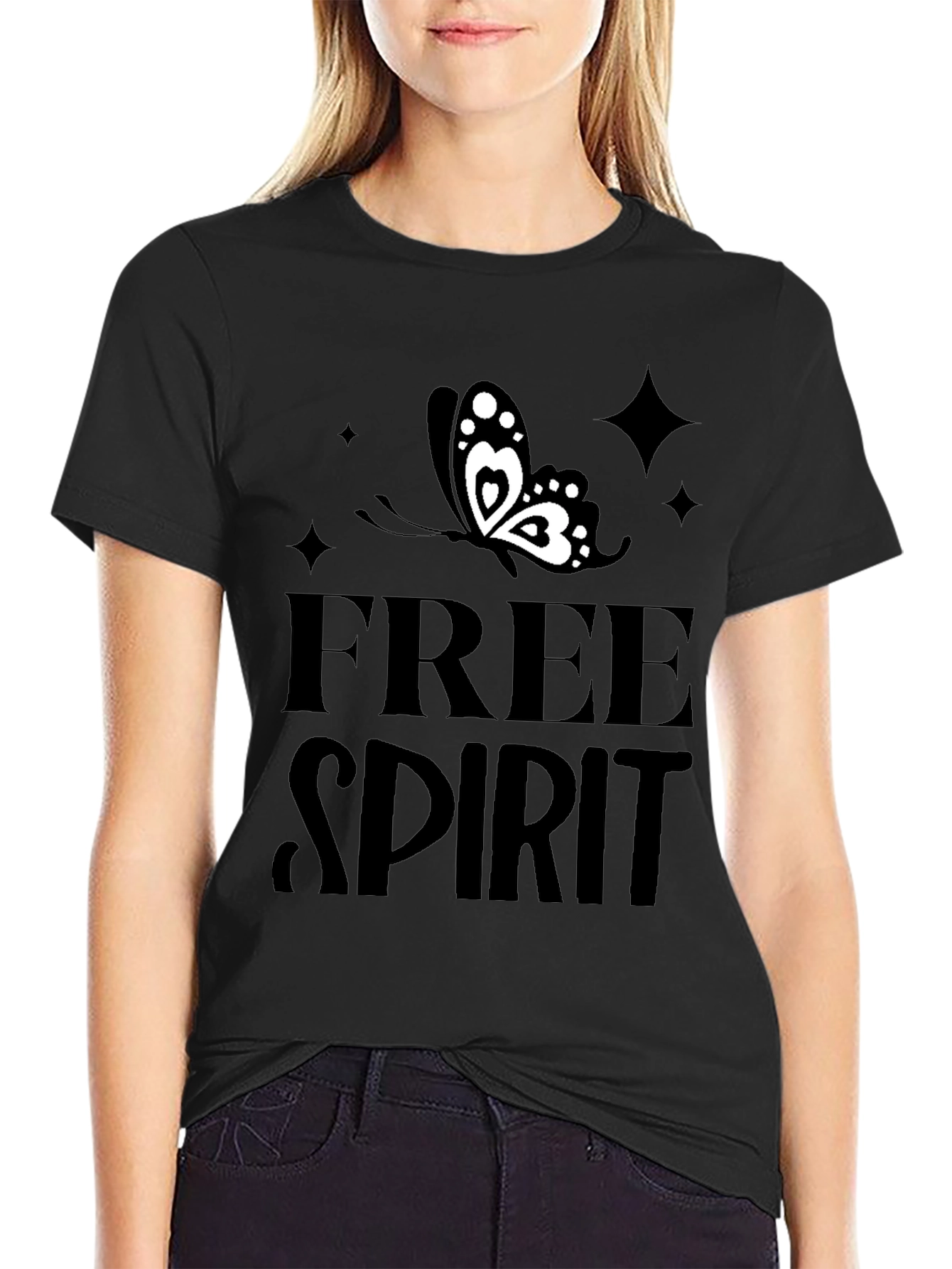 Free Spirit Butterfly Graphic T-Shirt