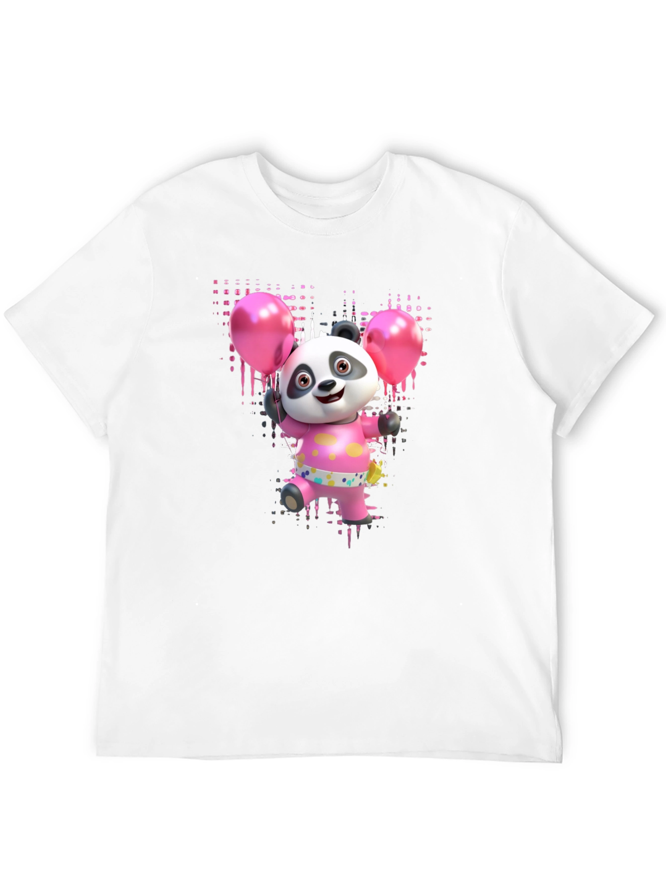 Panda Bear with Balloons Graphic Tee