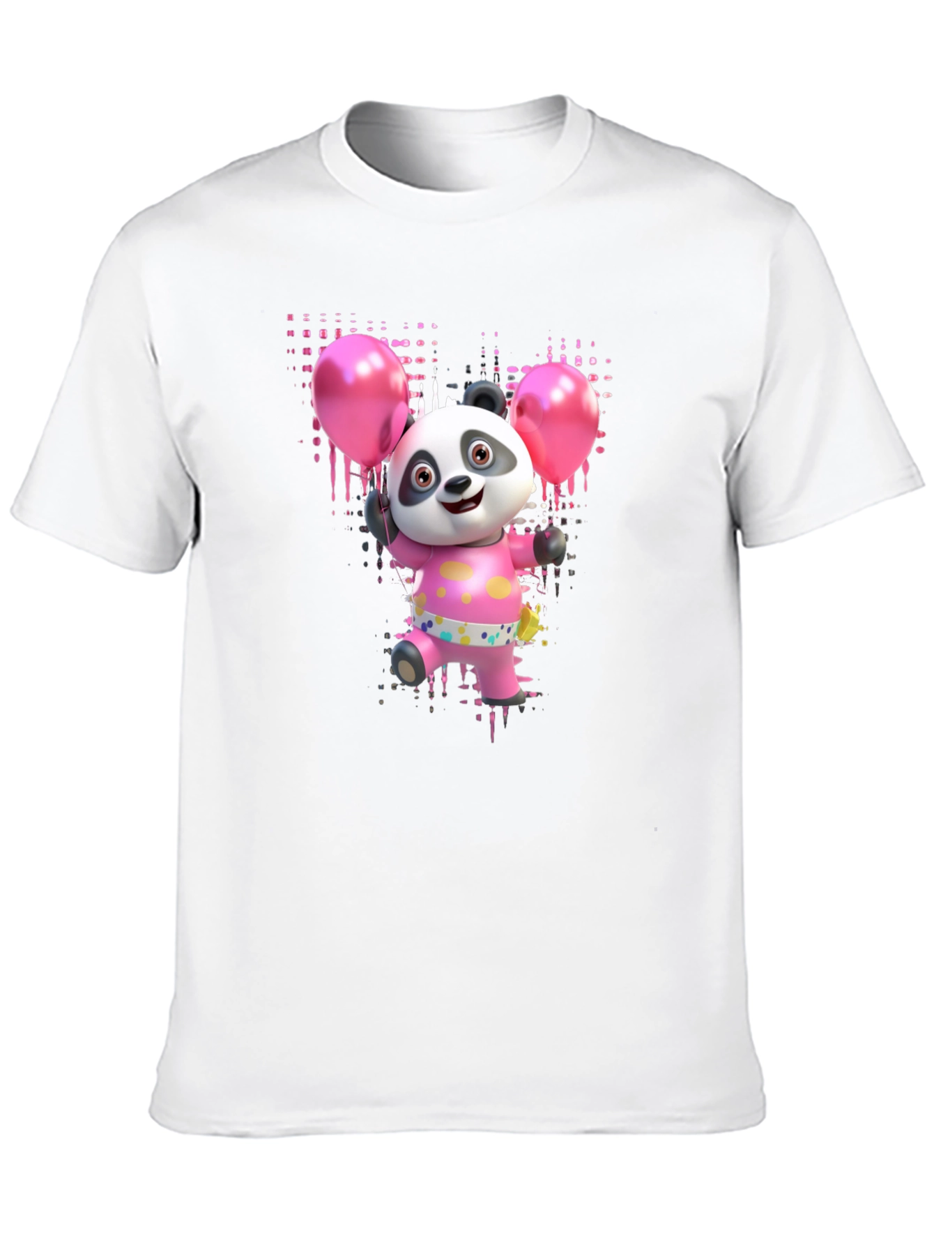 Panda Bear with Balloons Graphic Tee