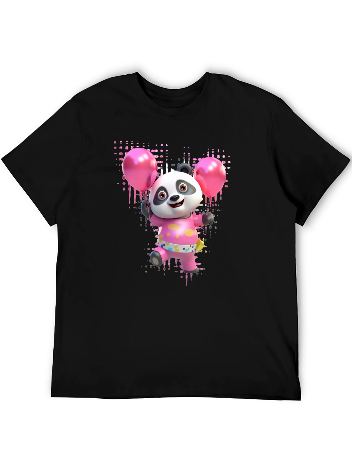 Panda Bear with Balloons Graphic Tee