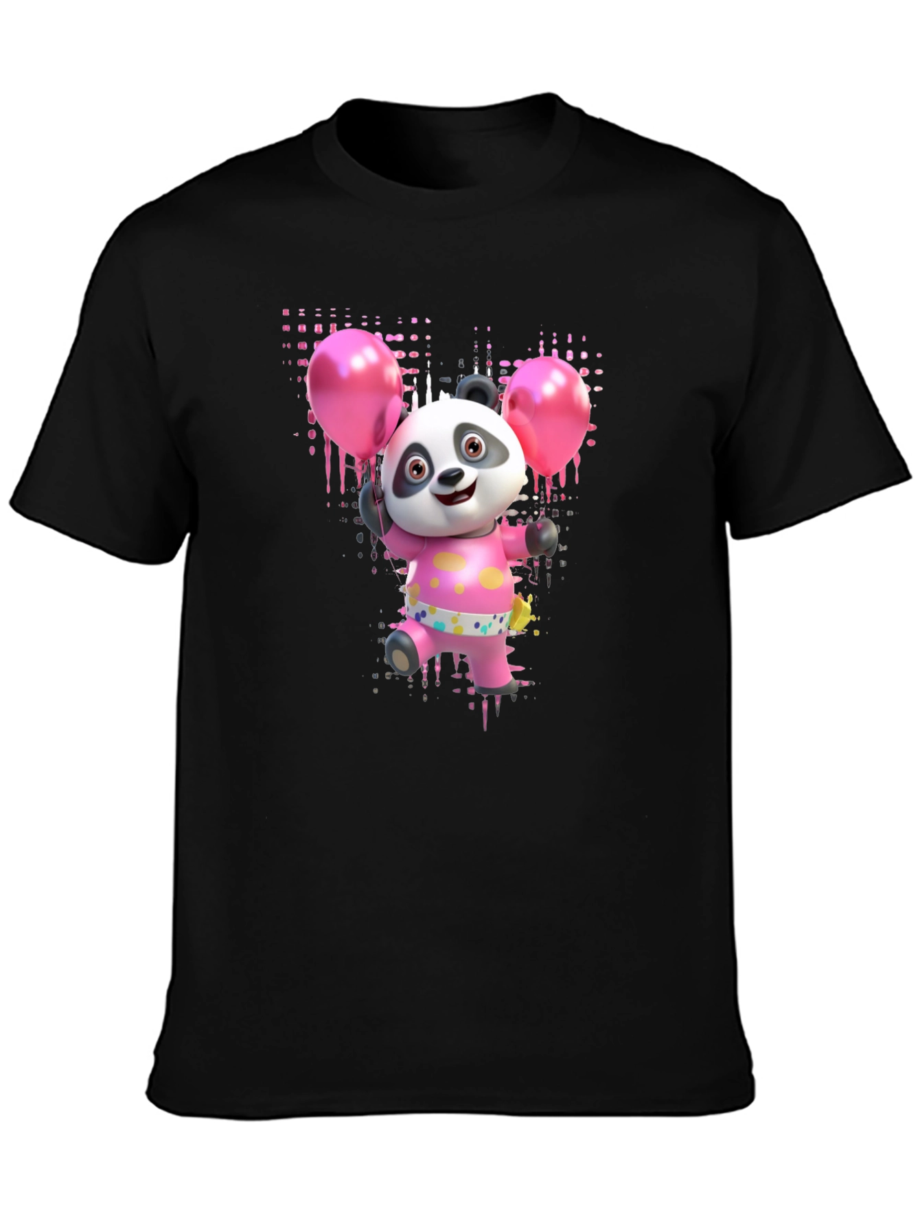 Panda Bear with Balloons Graphic Tee