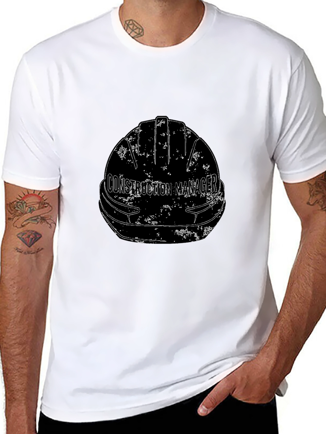 Construction Manager Hard Hat Graphic T-Shirt