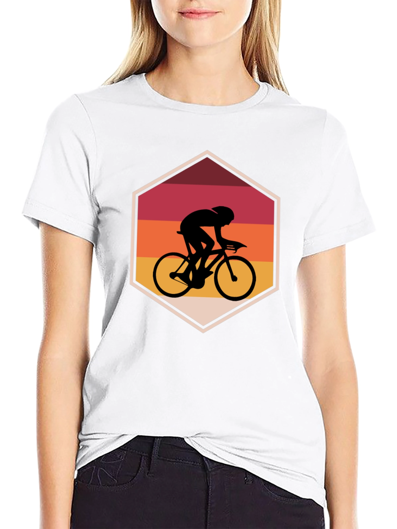 Cyclist Retro Black T-Shirt