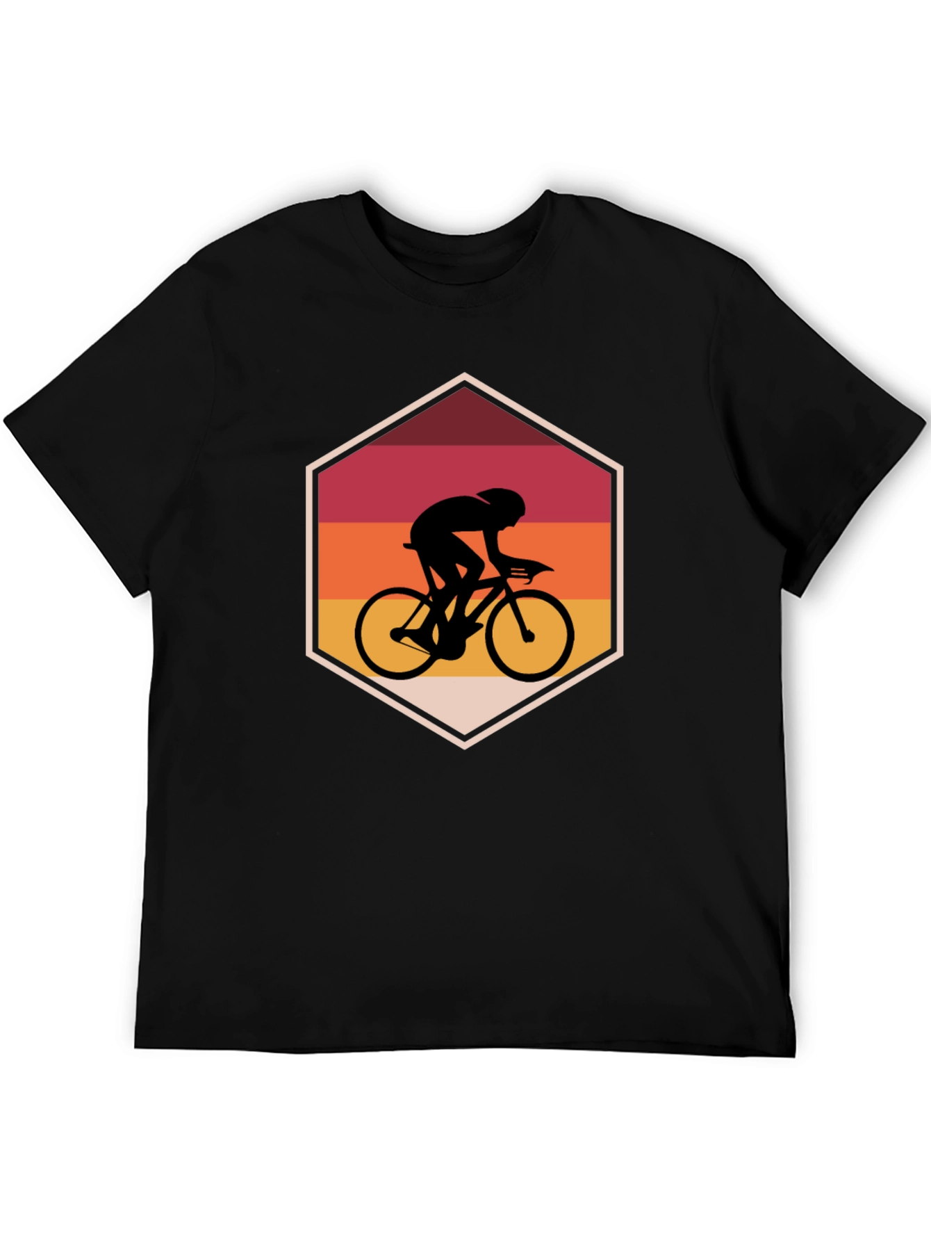 Cyclist Retro Black T-Shirt