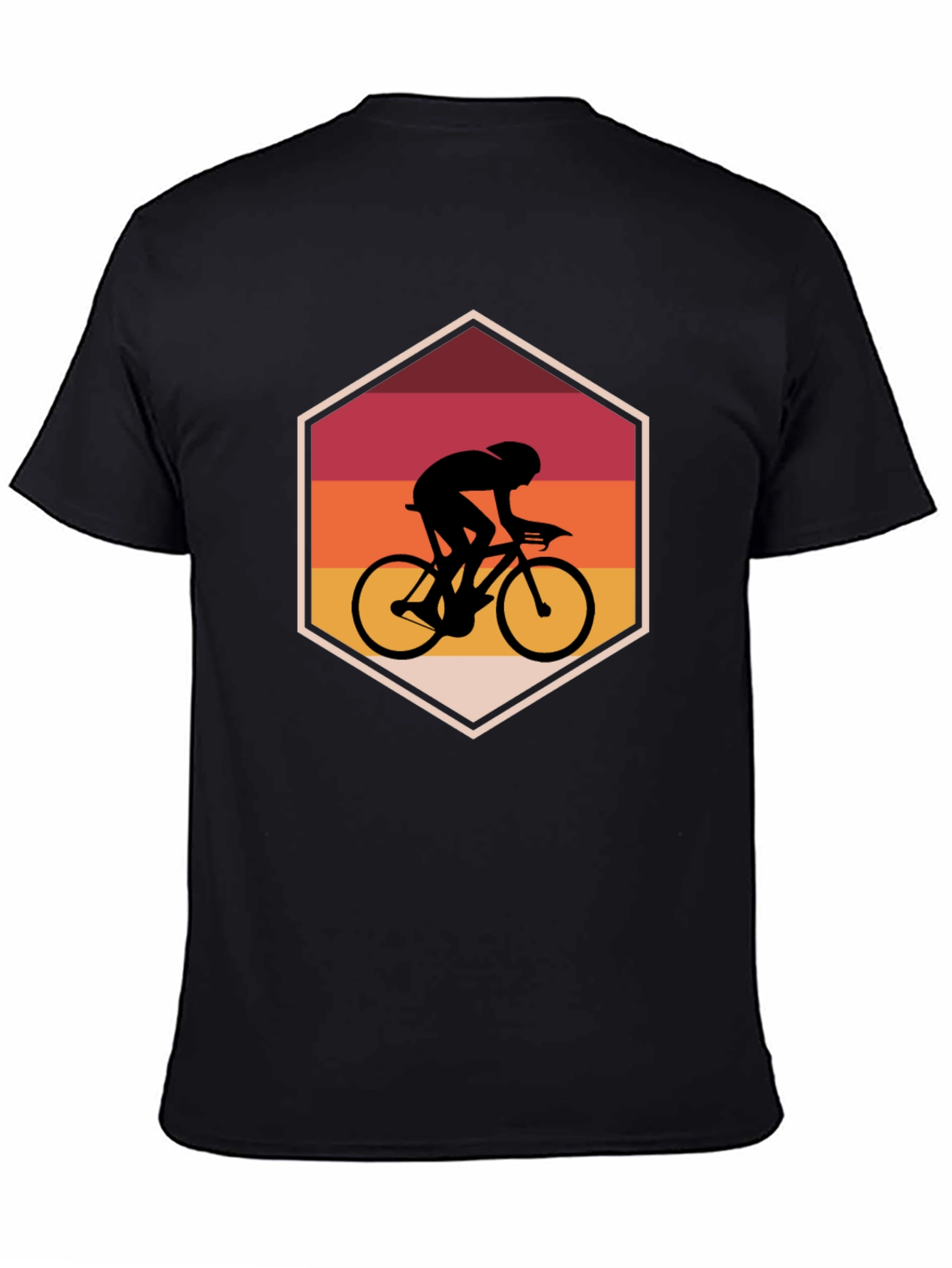 Cyclist Retro Black T-Shirt