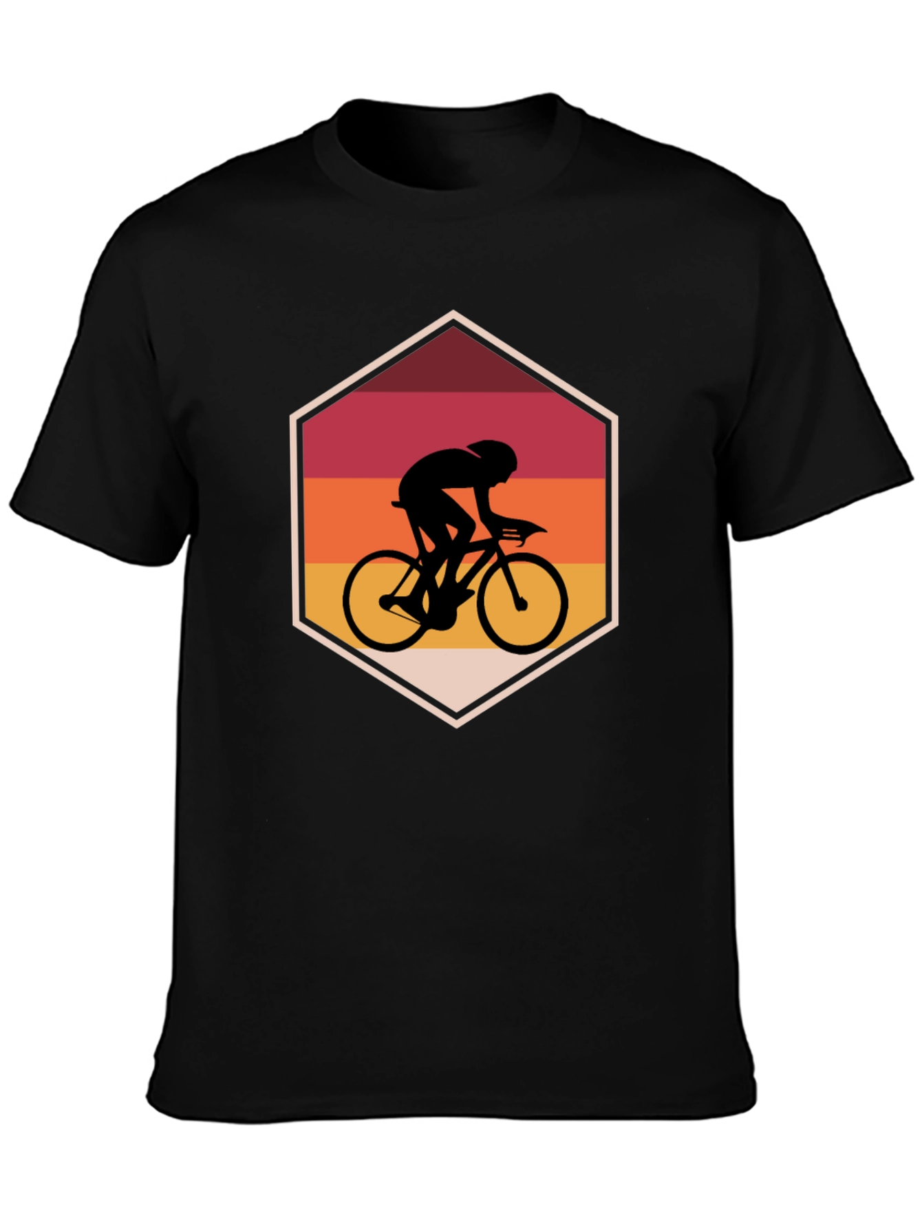 Cyclist Retro Black T-Shirt