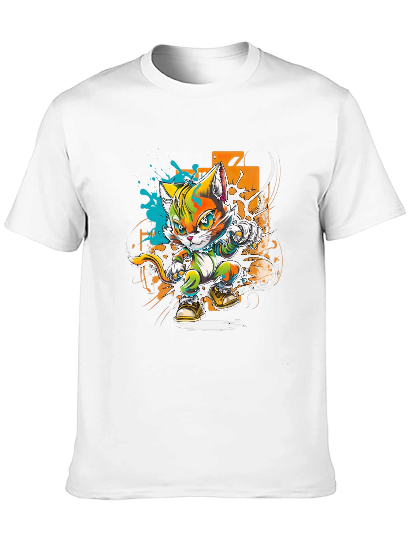 Cool Cat Karate Kid Graphic T-Shirt