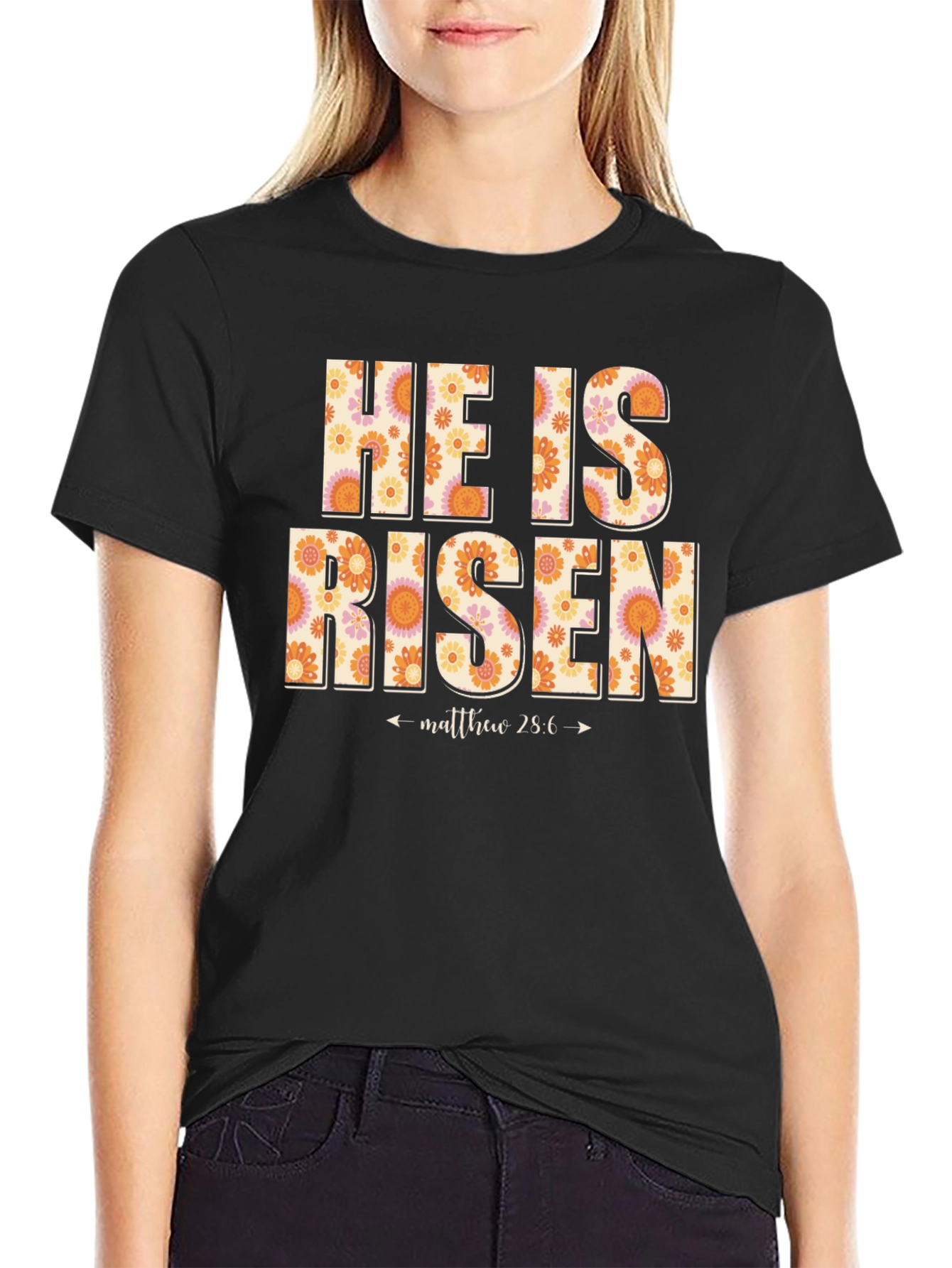 He Is Risen Floral Easter T-Shirt