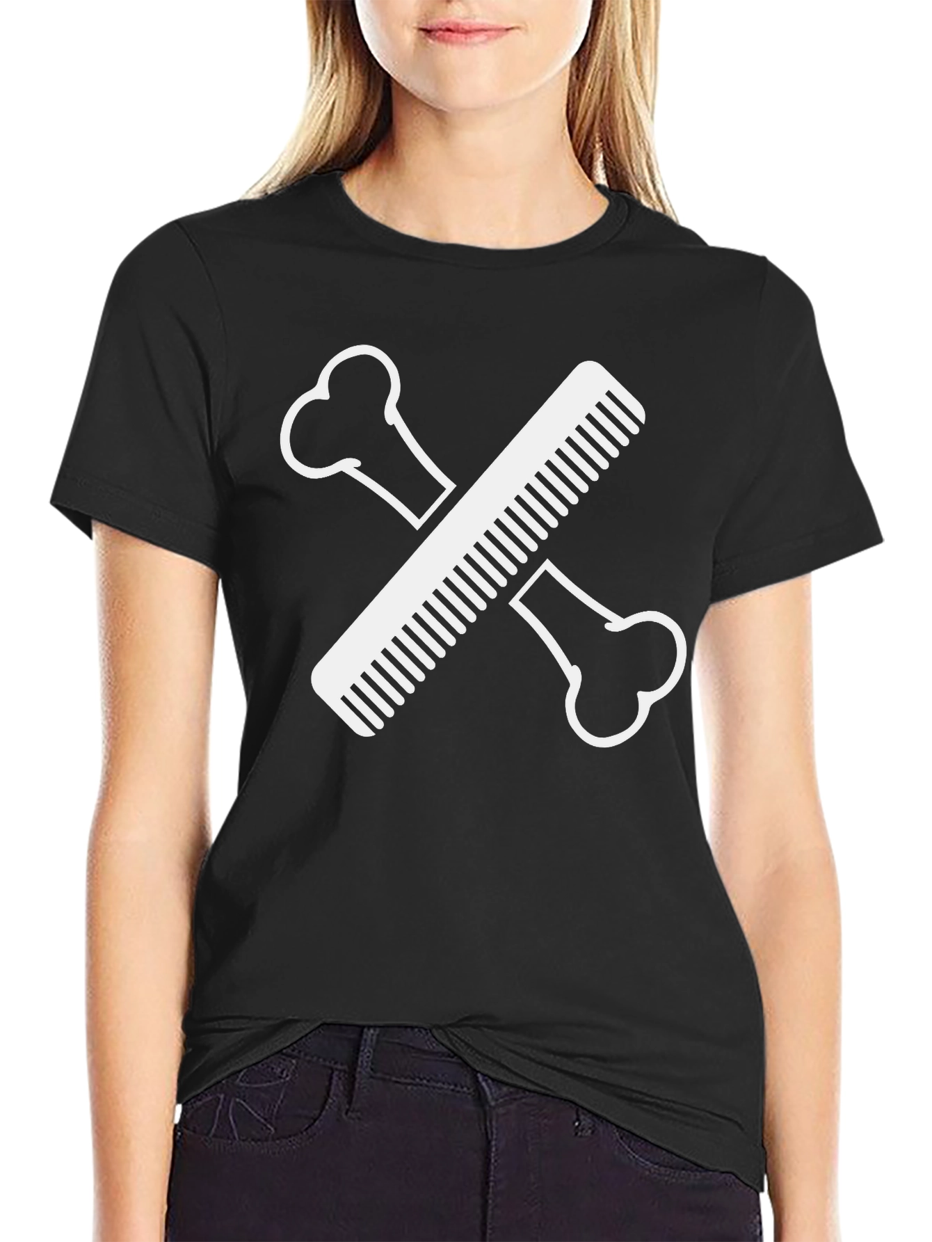 Bone & Comb T-Shirt - Barber Skeleton Tee