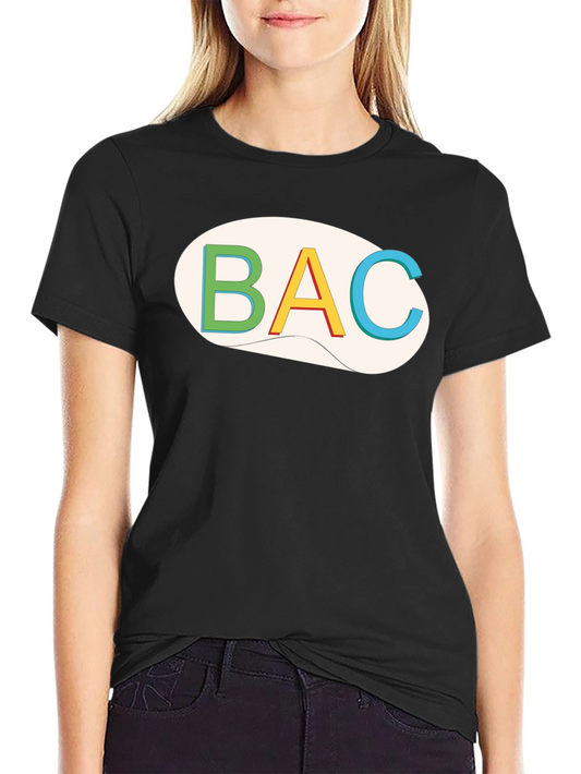 BAC Colorful Letter Graphic Black T-Shirt