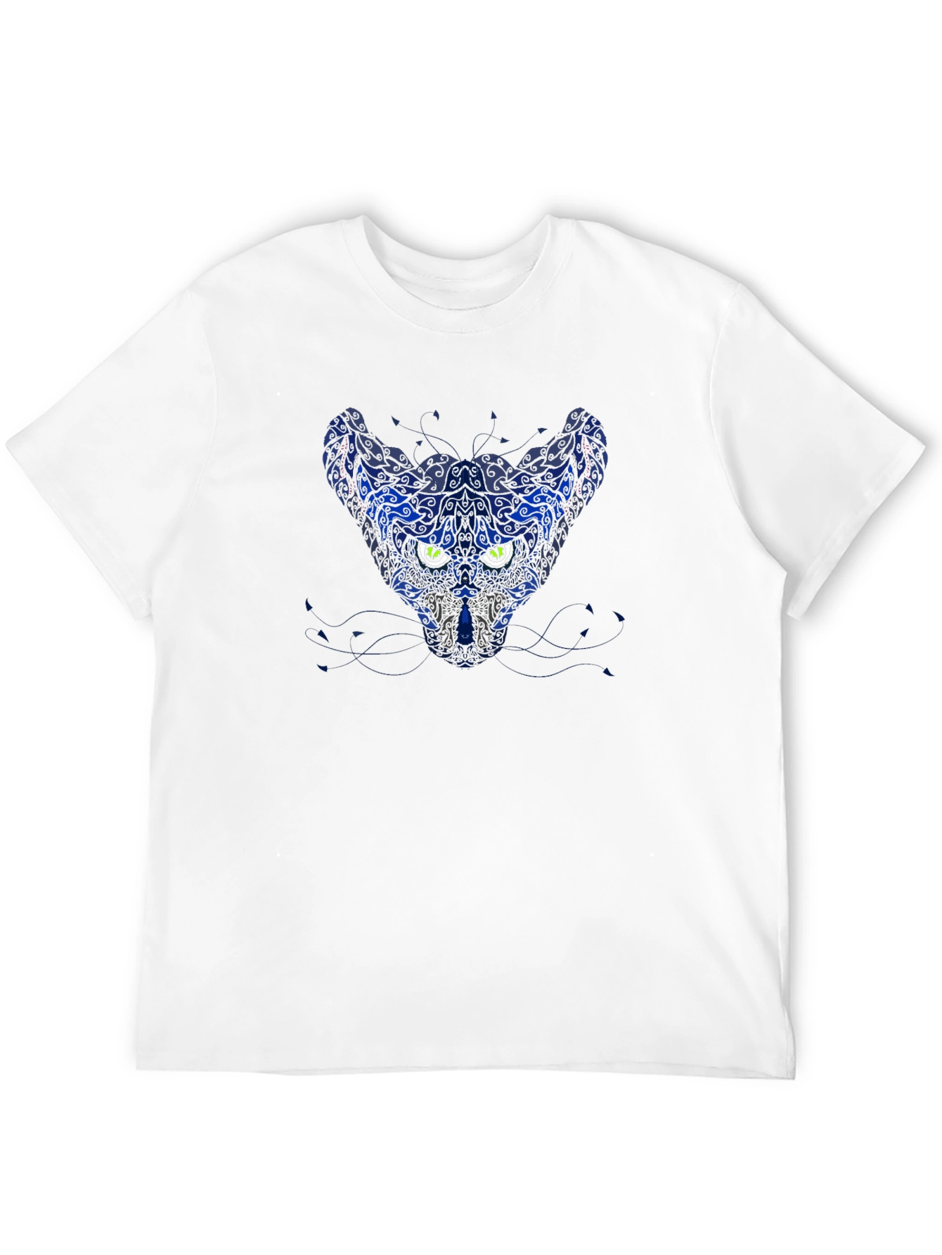 Abstract Cat Graphic Tee - Black