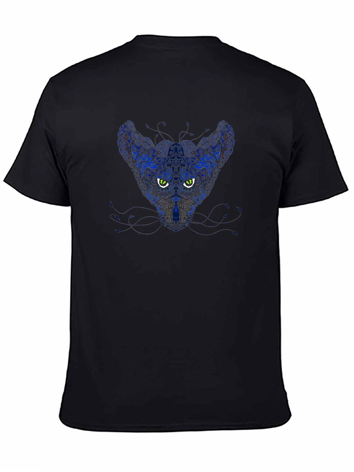 Abstract Cat Graphic Tee - Black