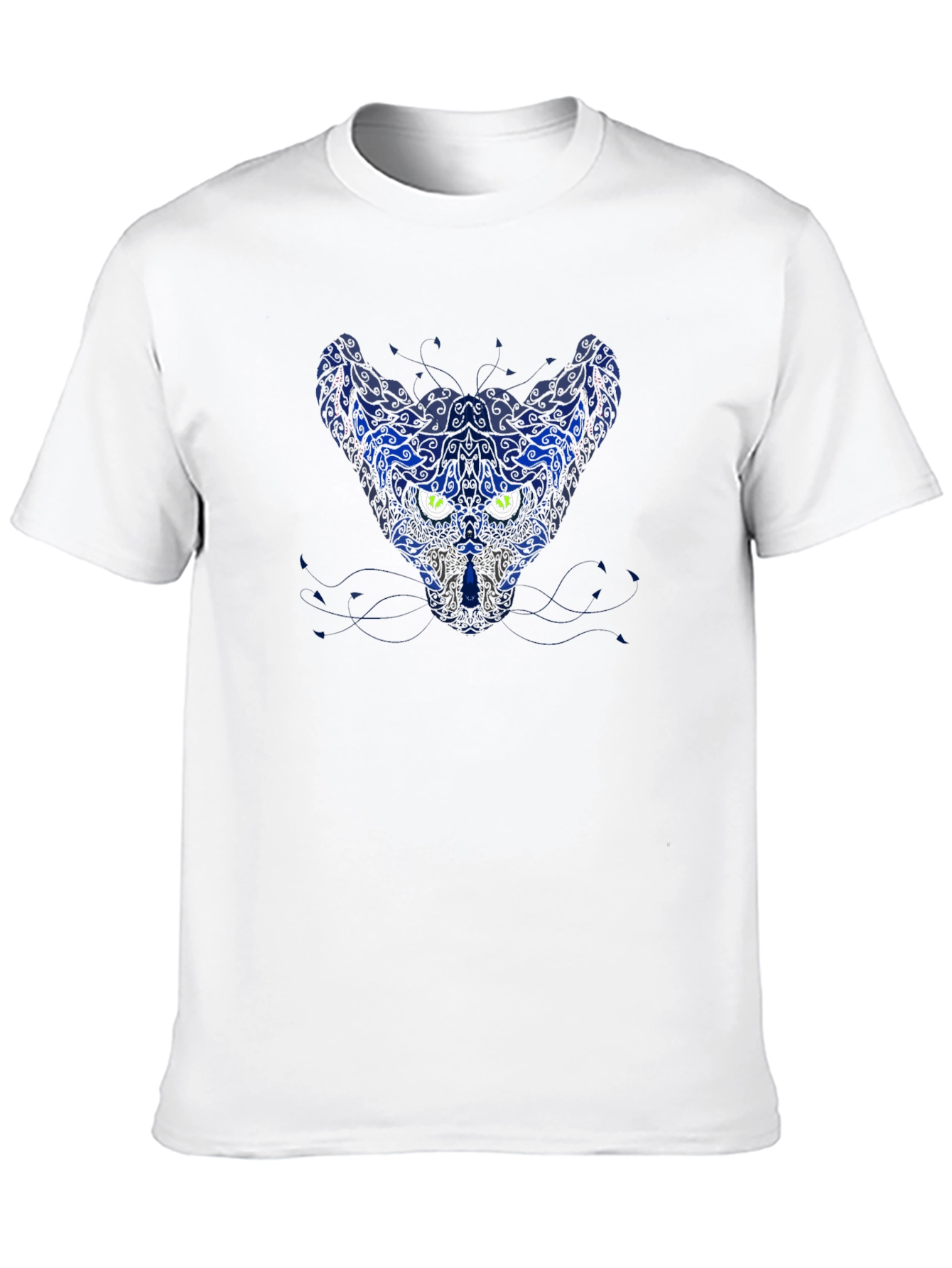 Abstract Cat Graphic Tee - Black