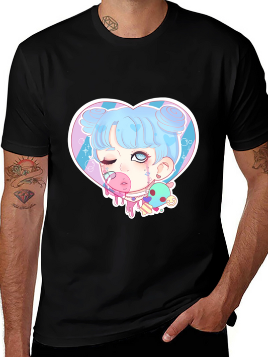 Goth Kawaii Girl Heart Graphic Tee