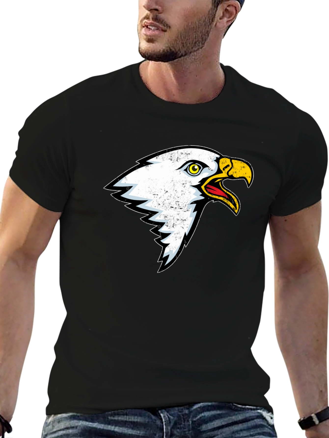 Bold Eagle Graphic T-Shirt - Black