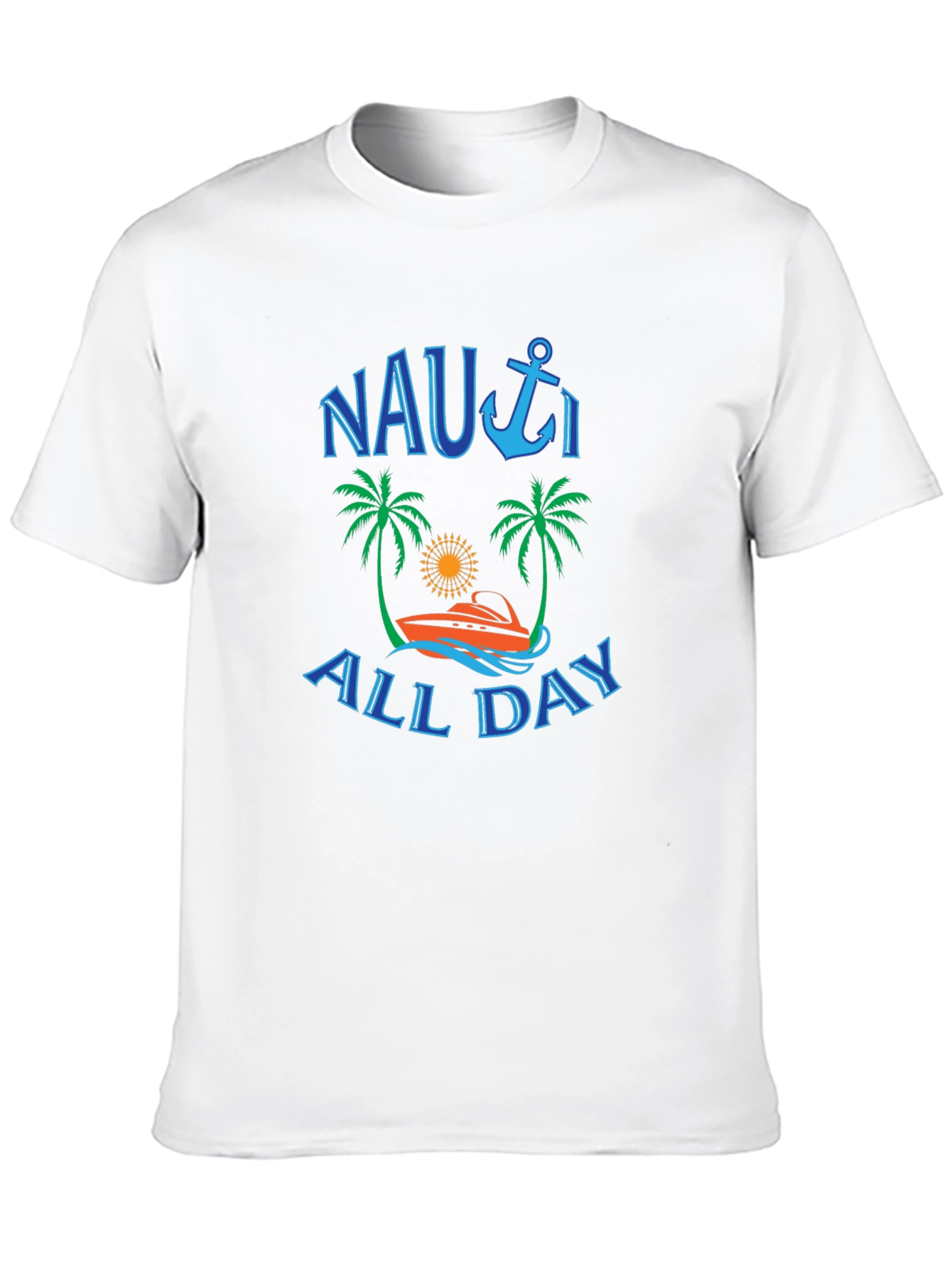 Nauti All Day Graphic T-Shirt - Black Crew Neck