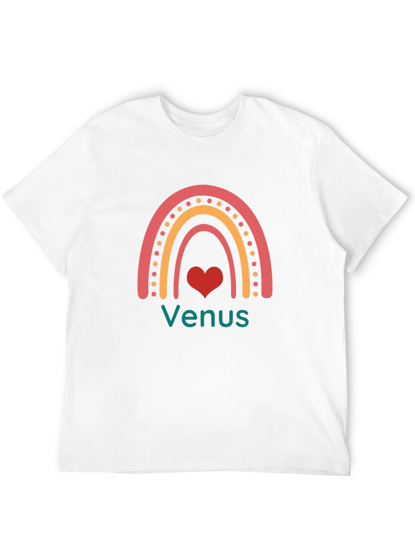 Venus Rainbow Heart Black T-Shirt