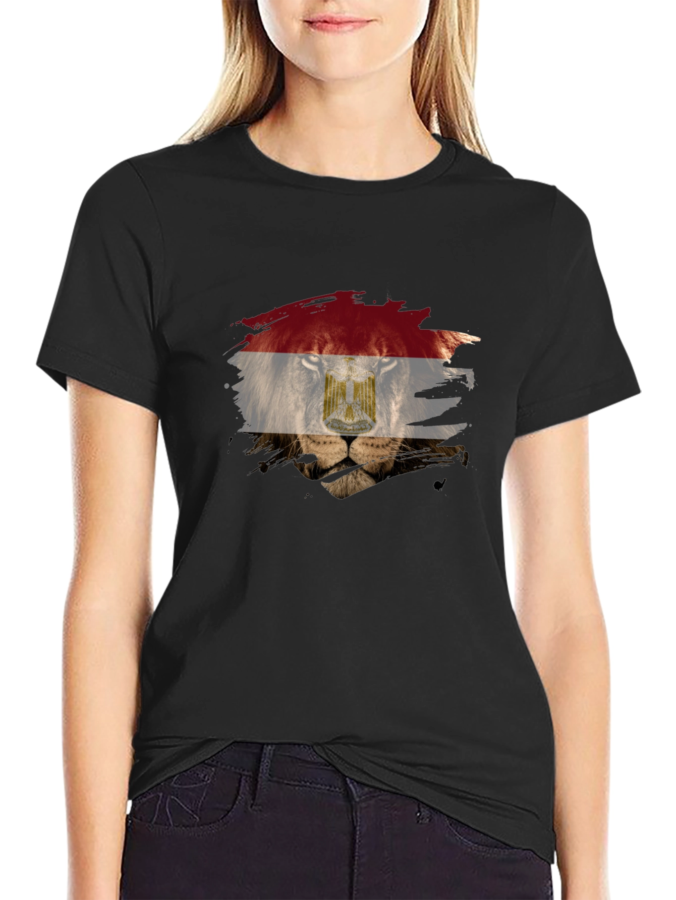 Egyptian Flag Lion Graphic T-Shirt