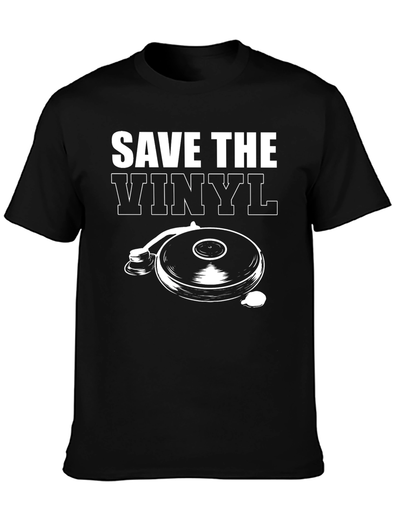 Save the Vinyl Black Graphic T-Shirt