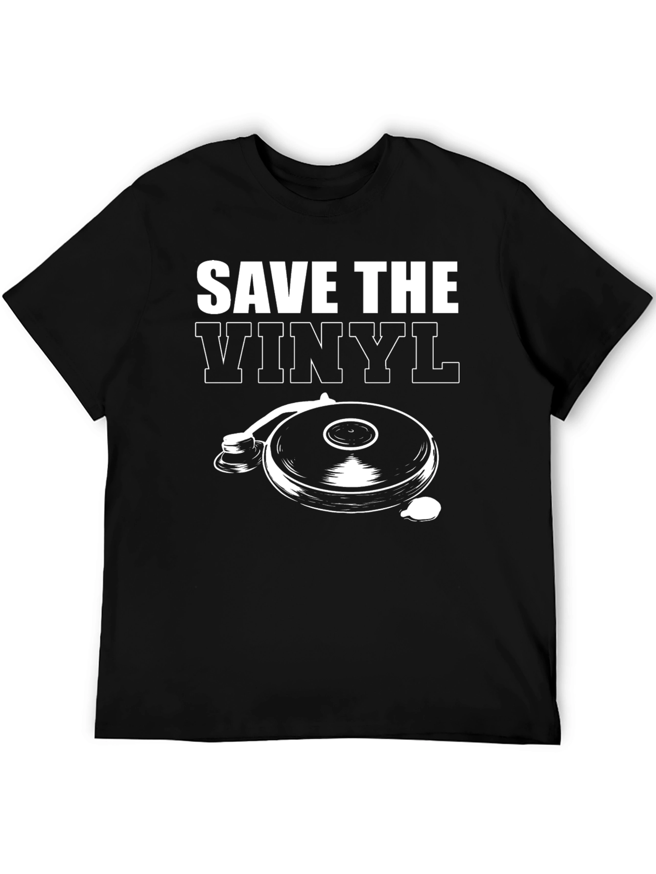 Save the Vinyl Black Graphic T-Shirt