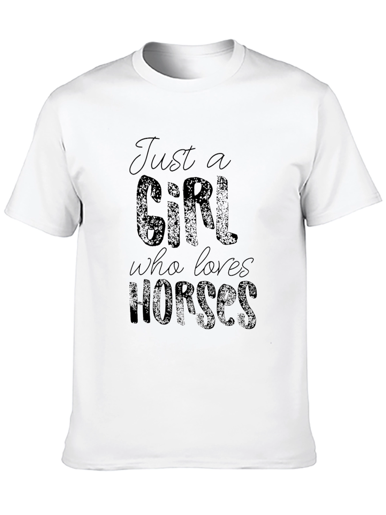 Just a Girl Who Loves Horses Black T-Shirt