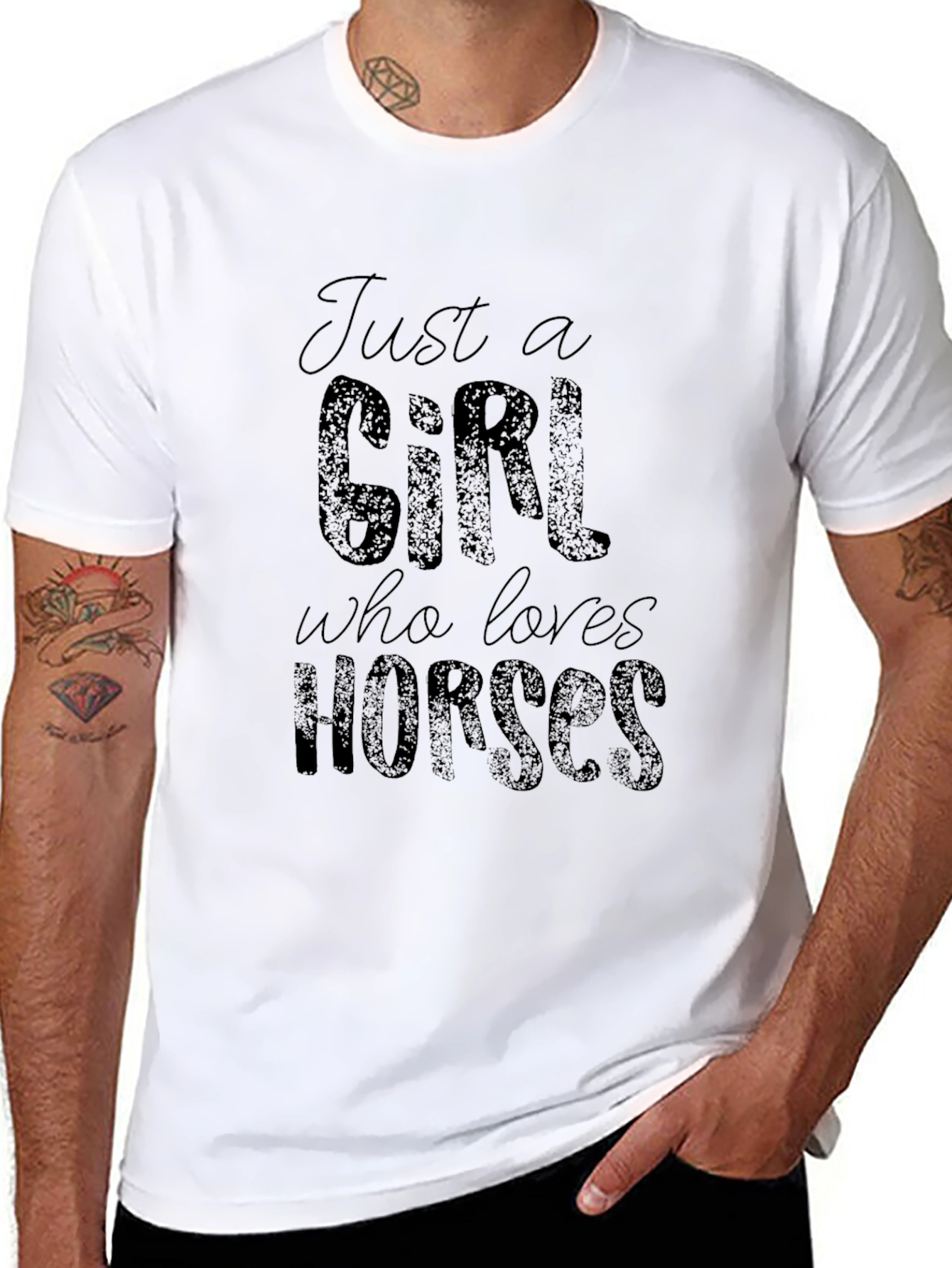 Just a Girl Who Loves Horses Black T-Shirt