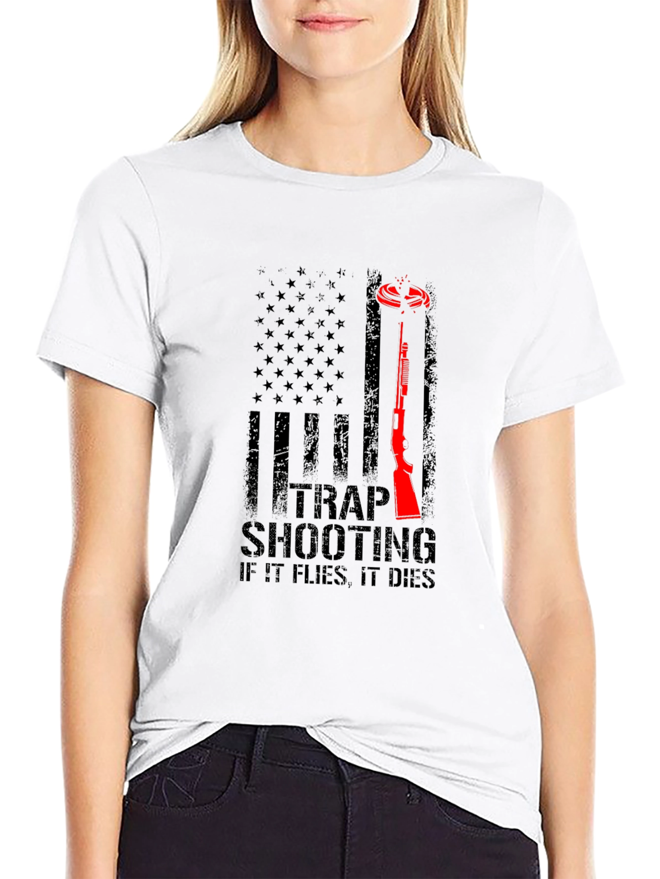 Trap Shooting T-Shirt: Patriotic Design