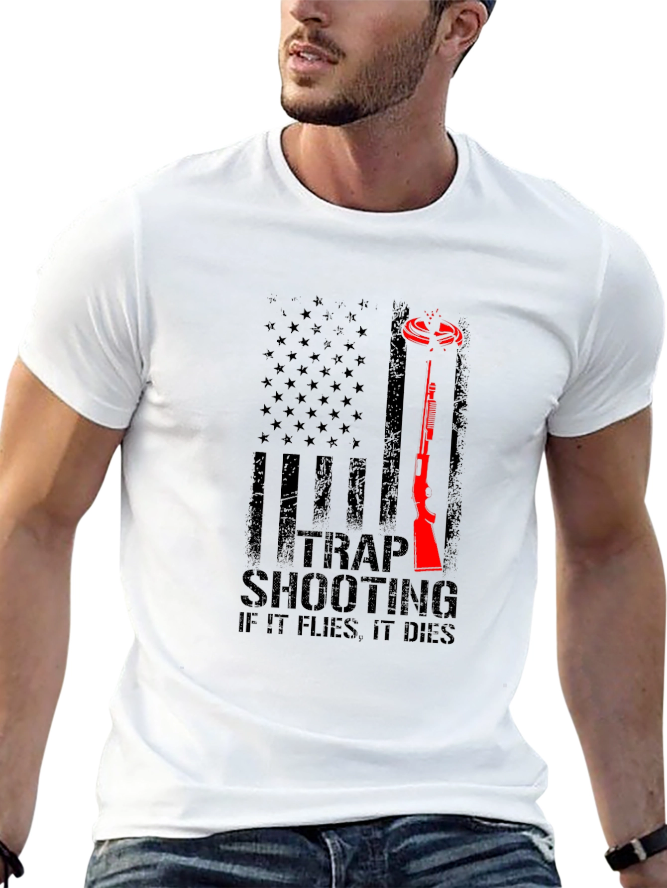 Trap Shooting T-Shirt: Patriotic Design