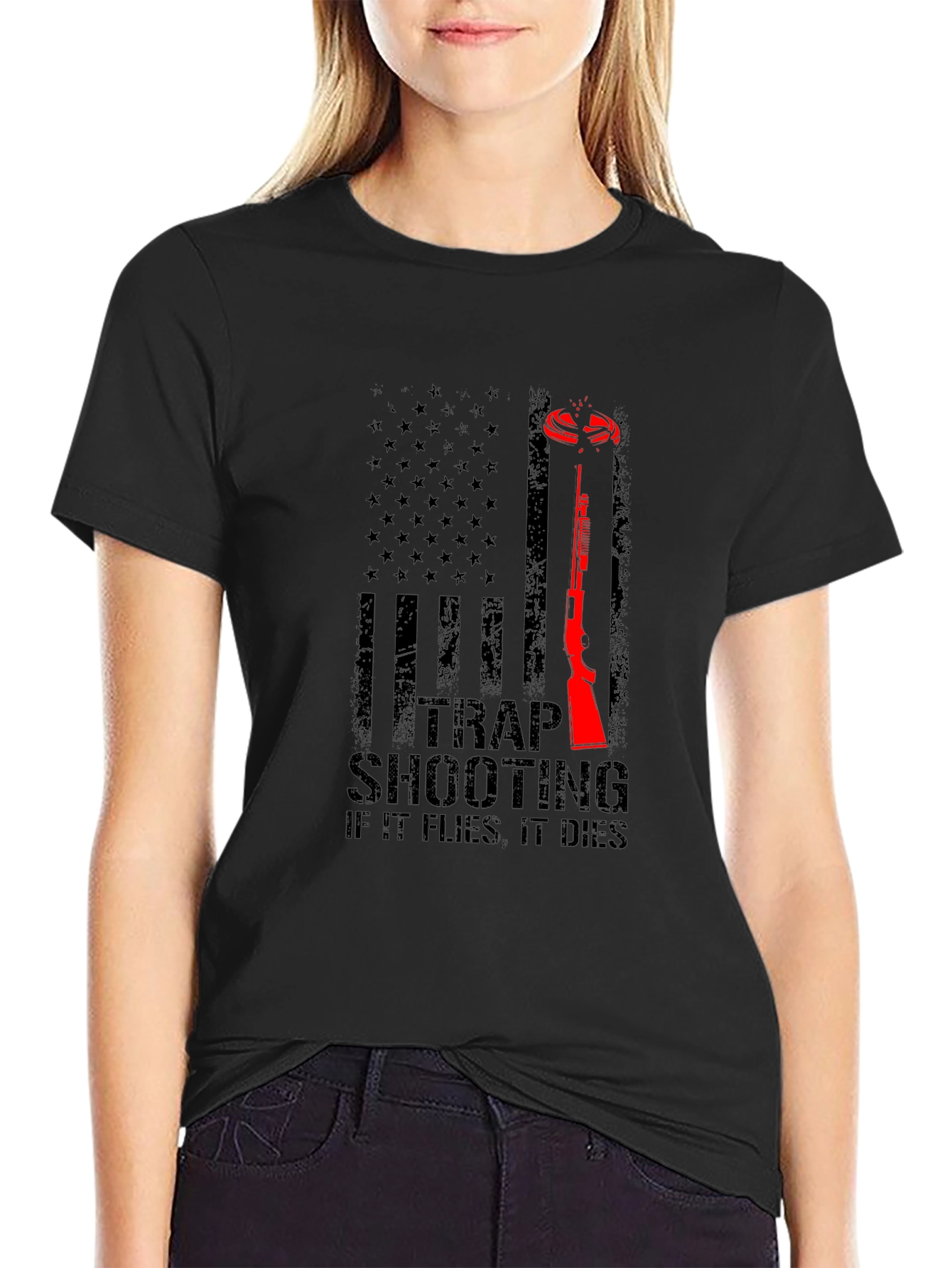 Trap Shooting T-Shirt: Patriotic Design