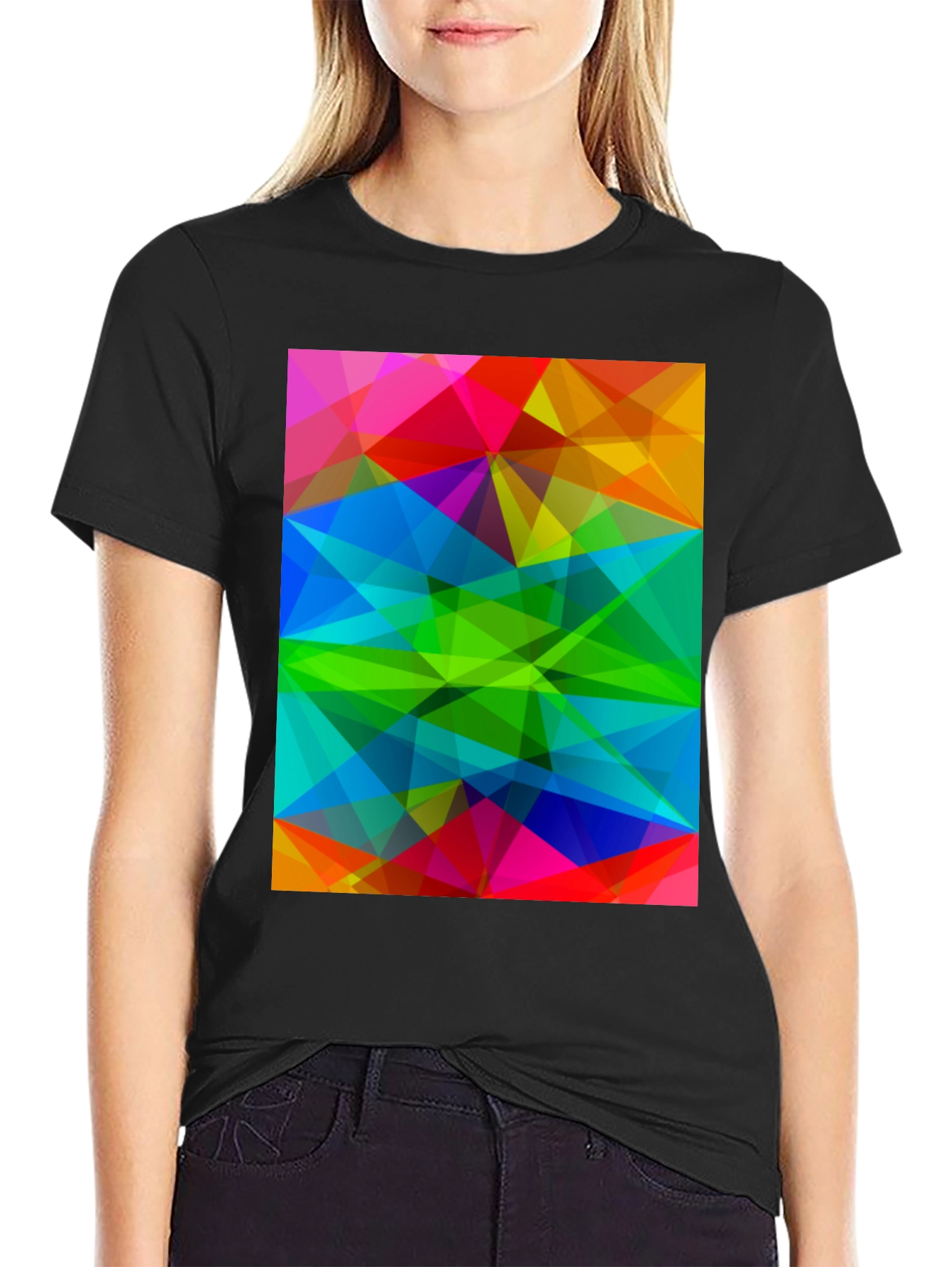 Abstract Geometric Print T-Shirt - Modern Art Tee
