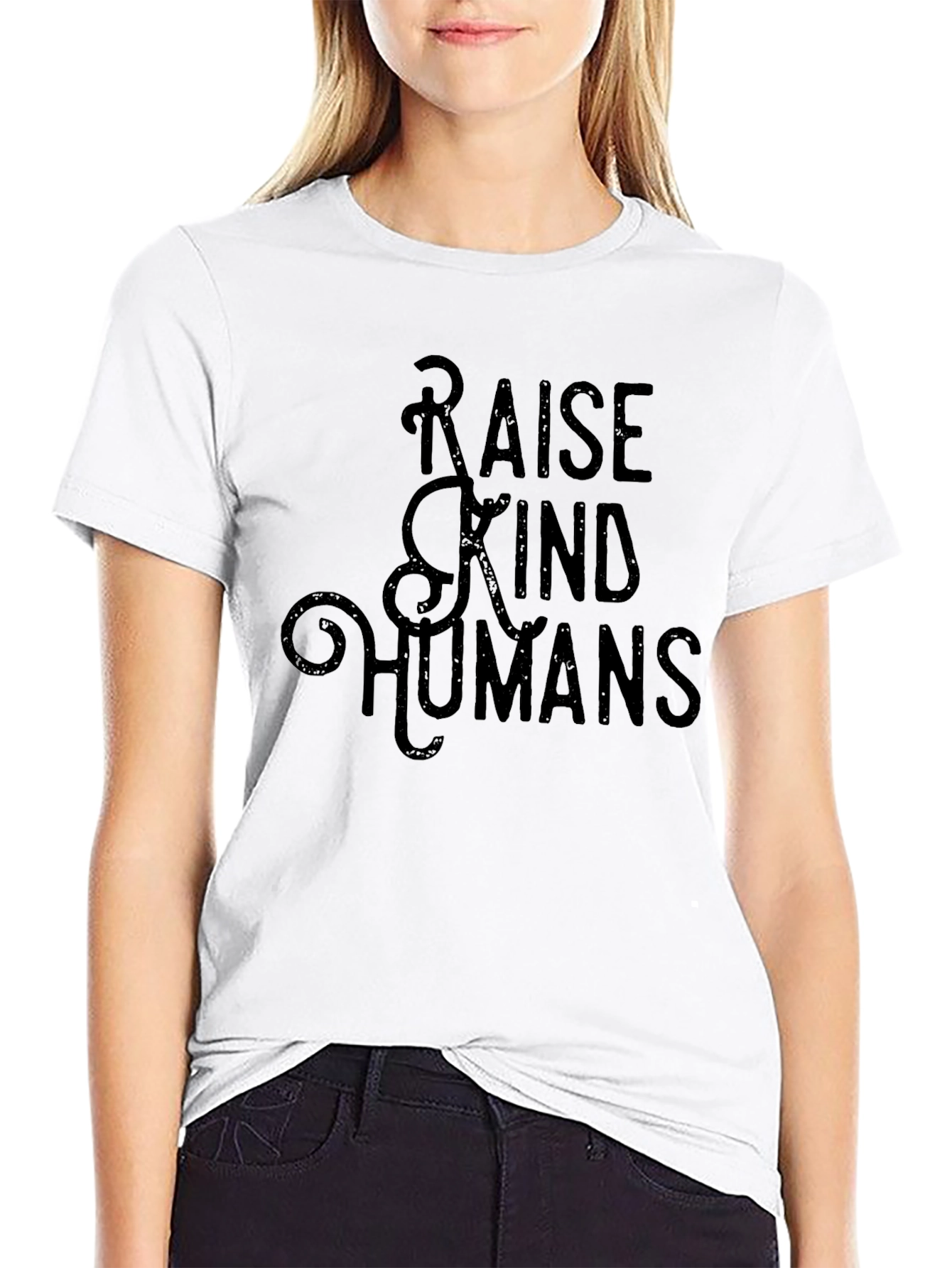 Raise Kind Humans Black Graphic Tee