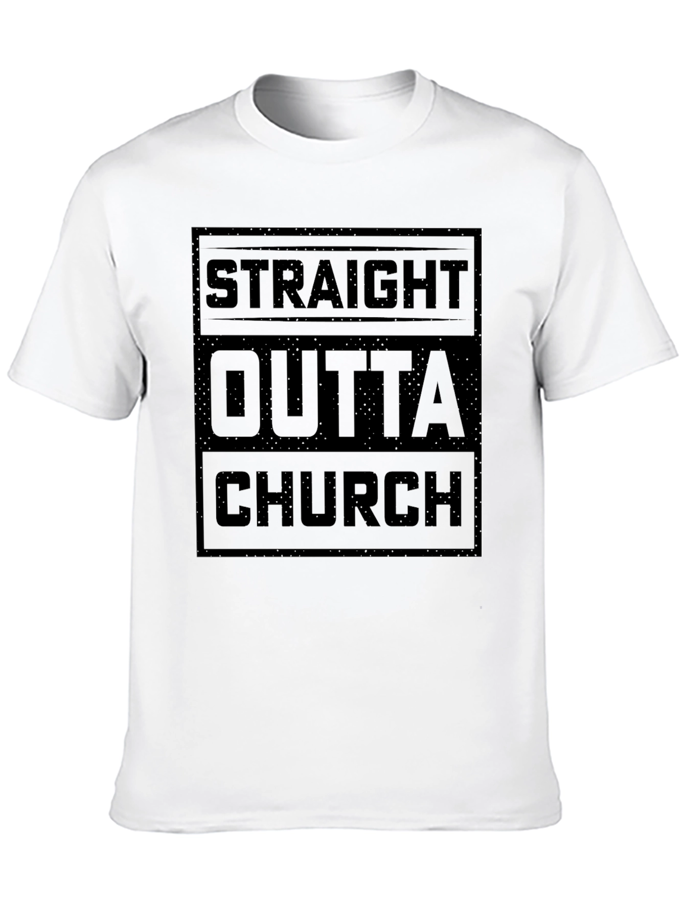 Straight Outta Church Black Graphic T-Shirt