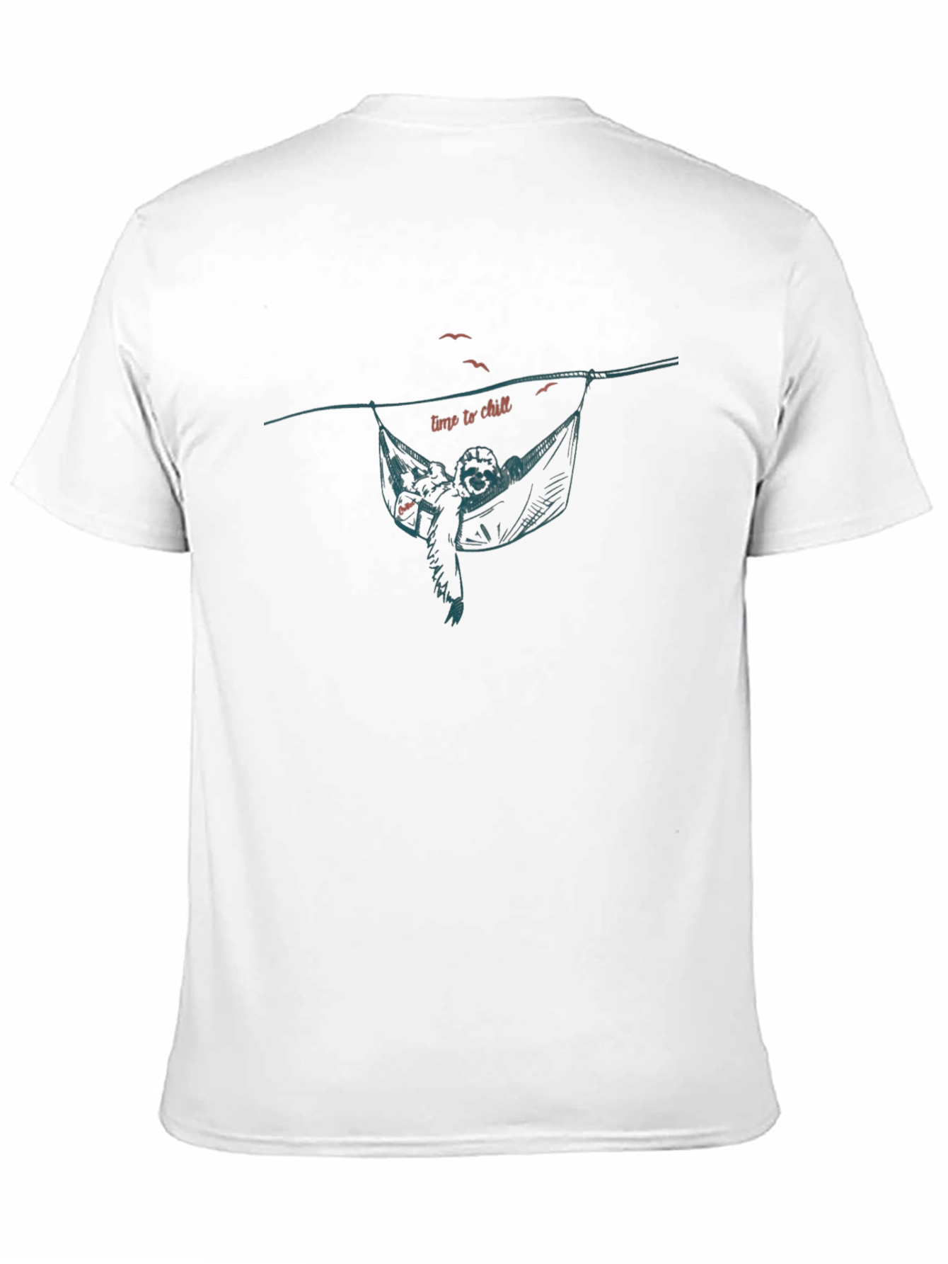 Relaxed Sloth Hammock Graphic Tee - Black