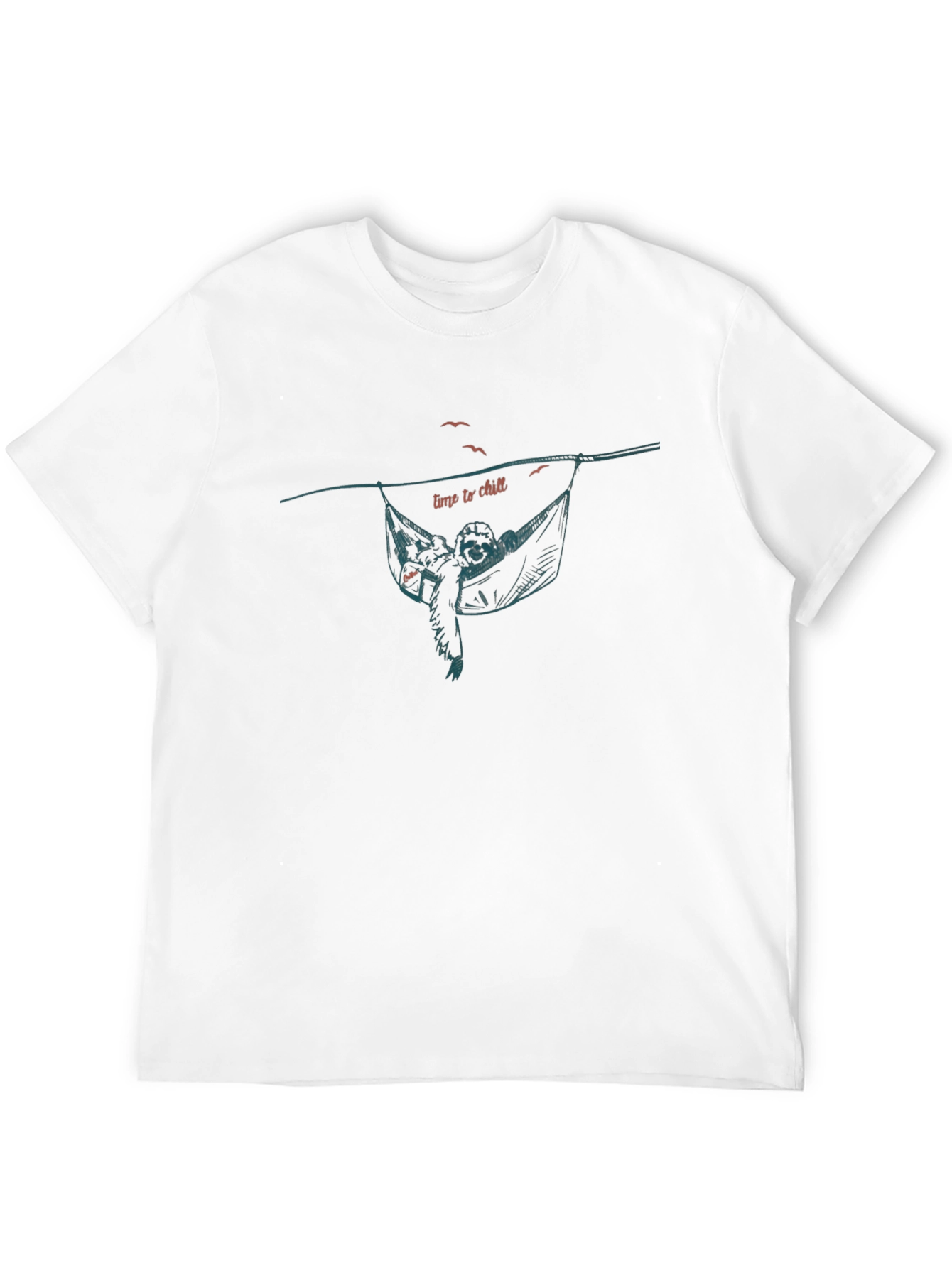 Relaxed Sloth Hammock Graphic Tee - Black