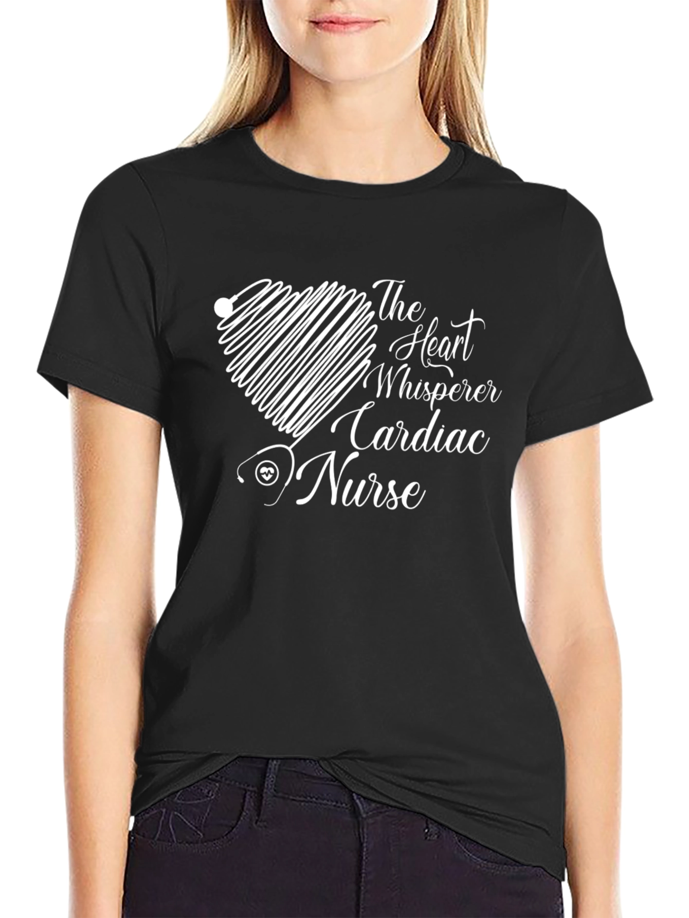 Cardiac Nurse Heart Whisperer Black T-Shirt