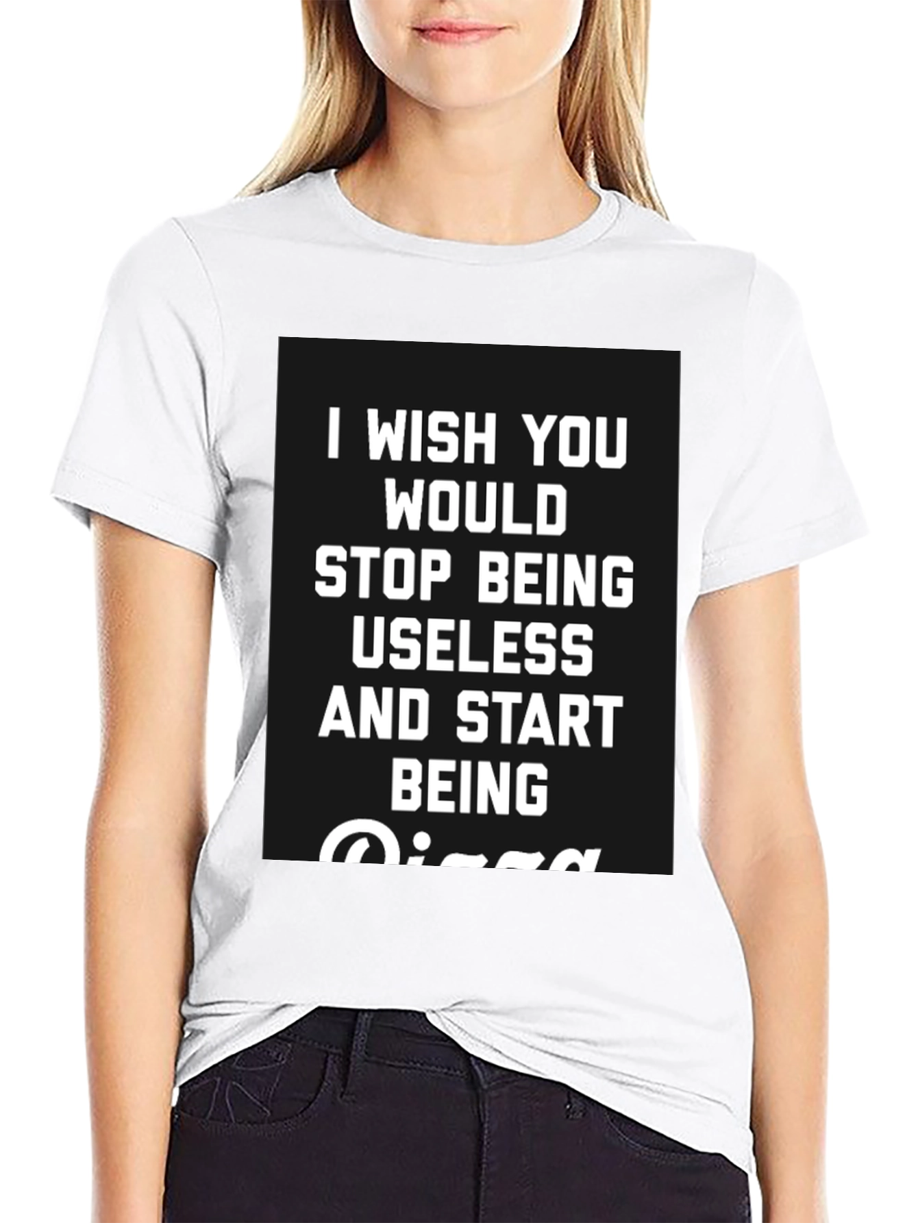 Funny Pizza T-Shirt: Stop Being Useless