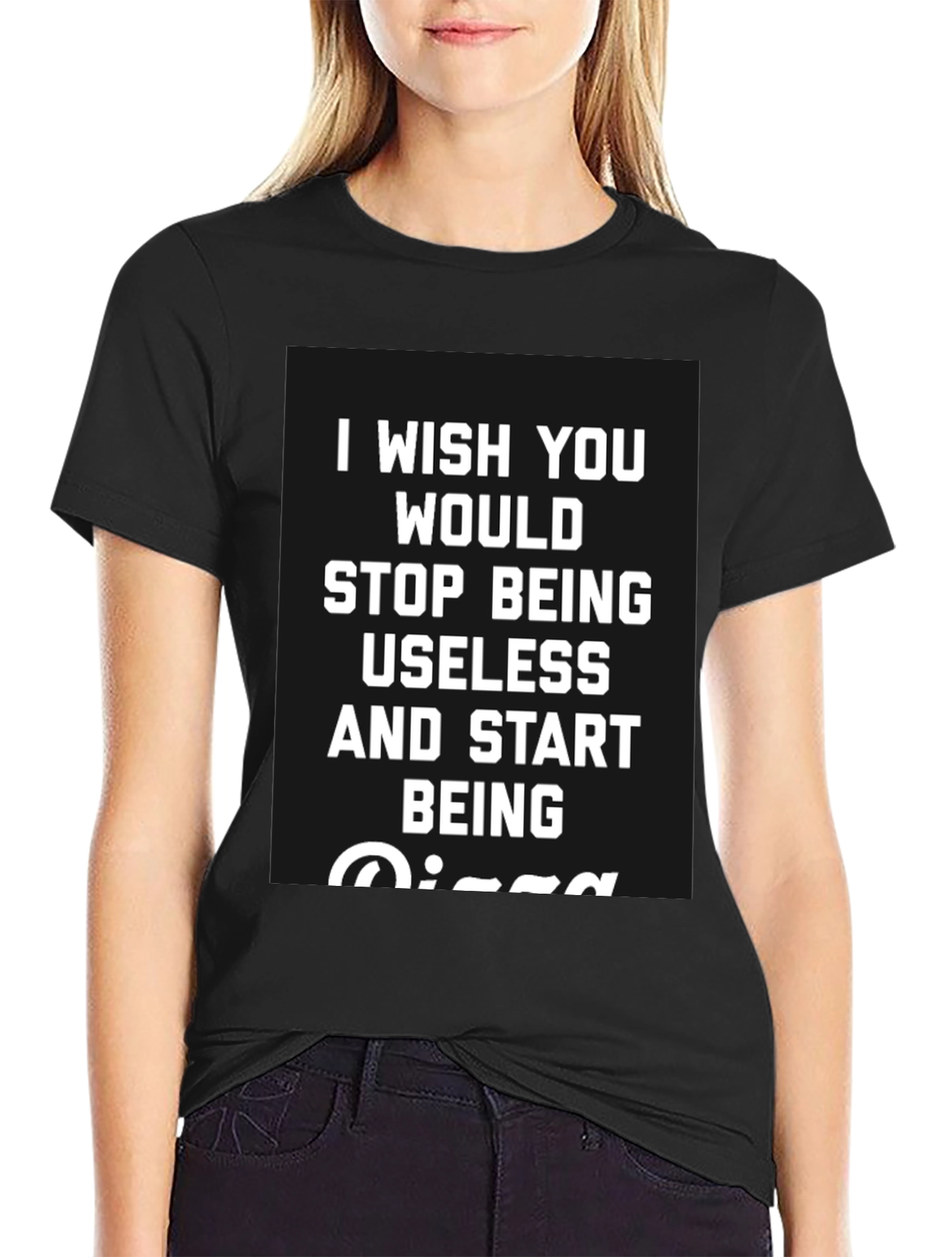 Funny Pizza T-Shirt: Stop Being Useless