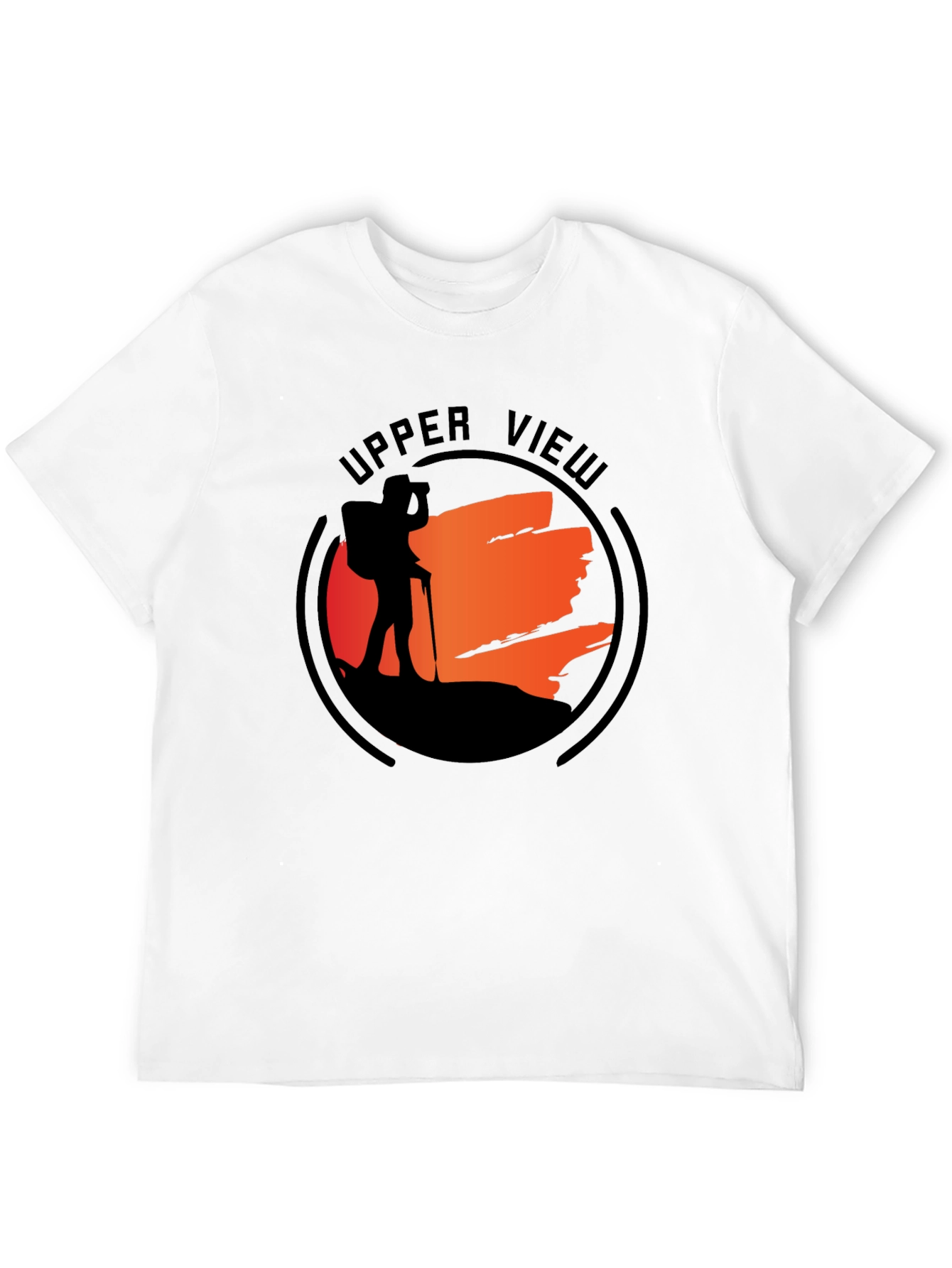 Upper View Hiker Graphic Black T-Shirt