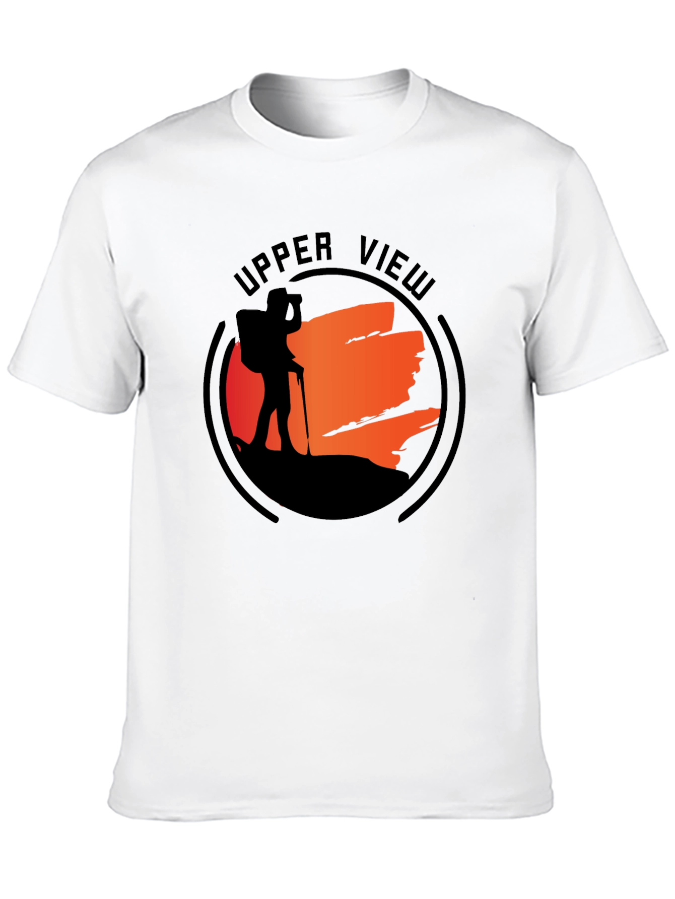 Upper View Hiker Graphic Black T-Shirt