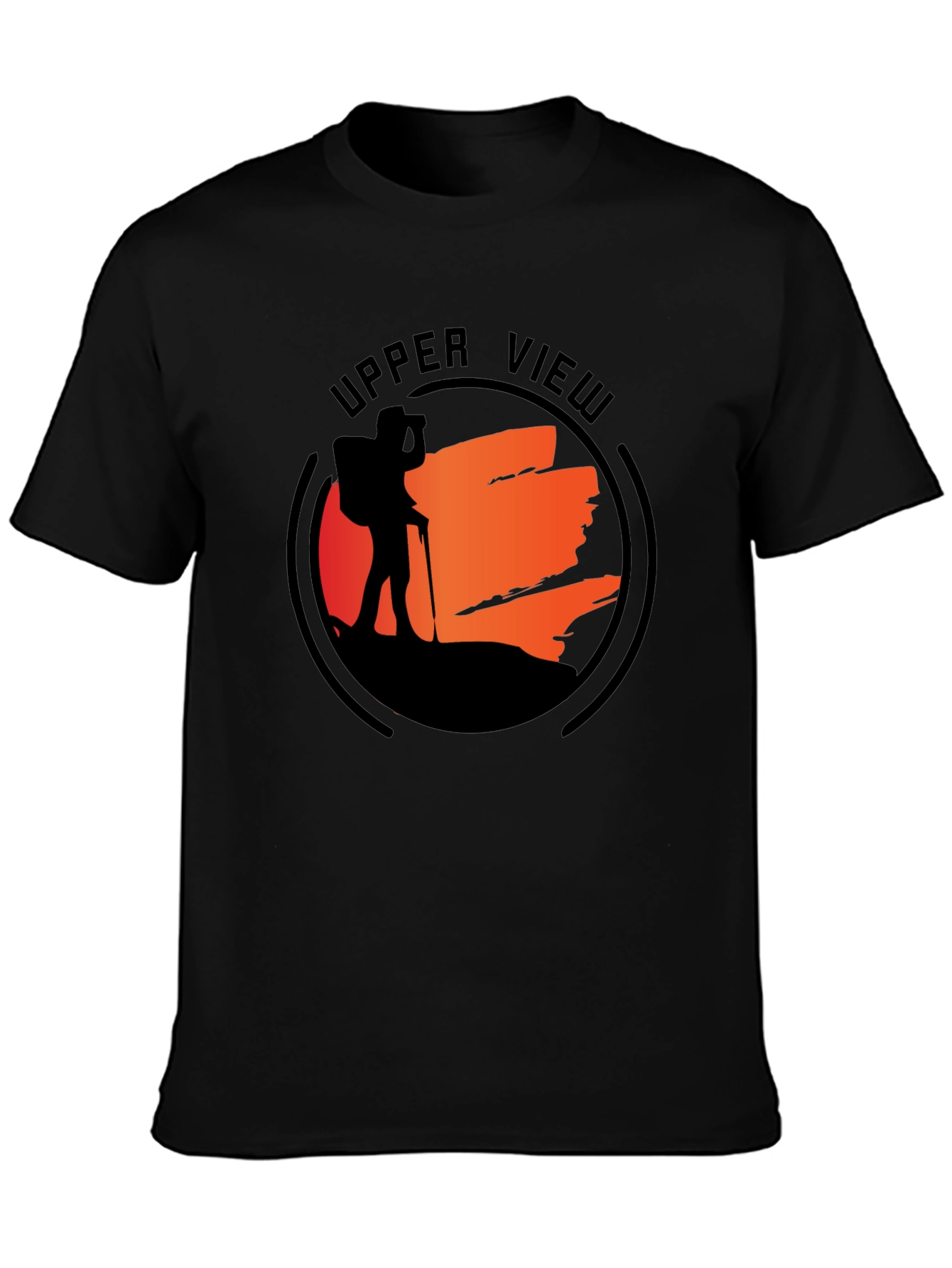 Upper View Hiker Graphic Black T-Shirt