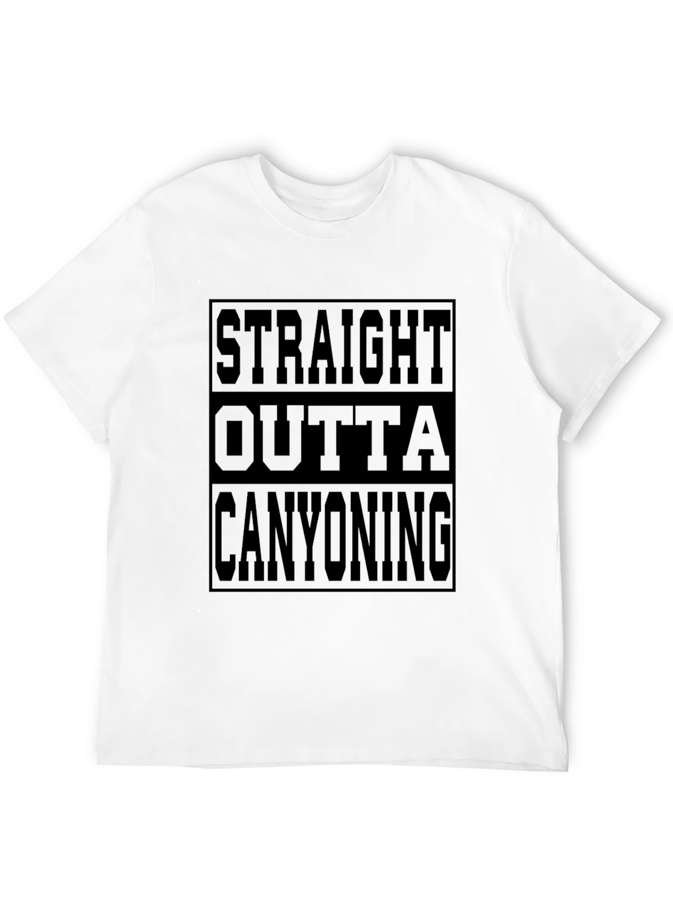 Straight Outta Canyoning Black Graphic Tee