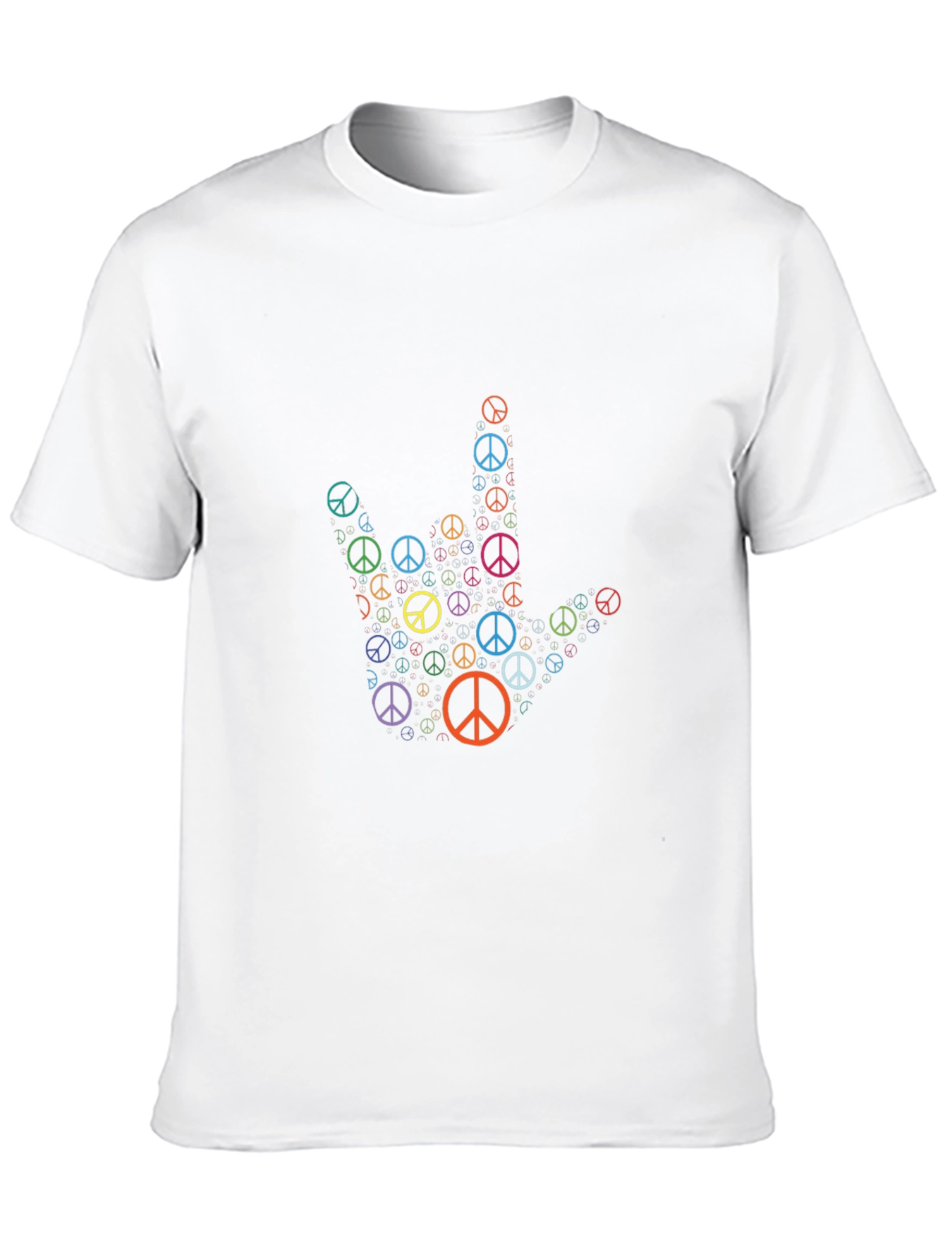Peace Sign Hand T-Shirt - Black Cotton Graphic Tee
