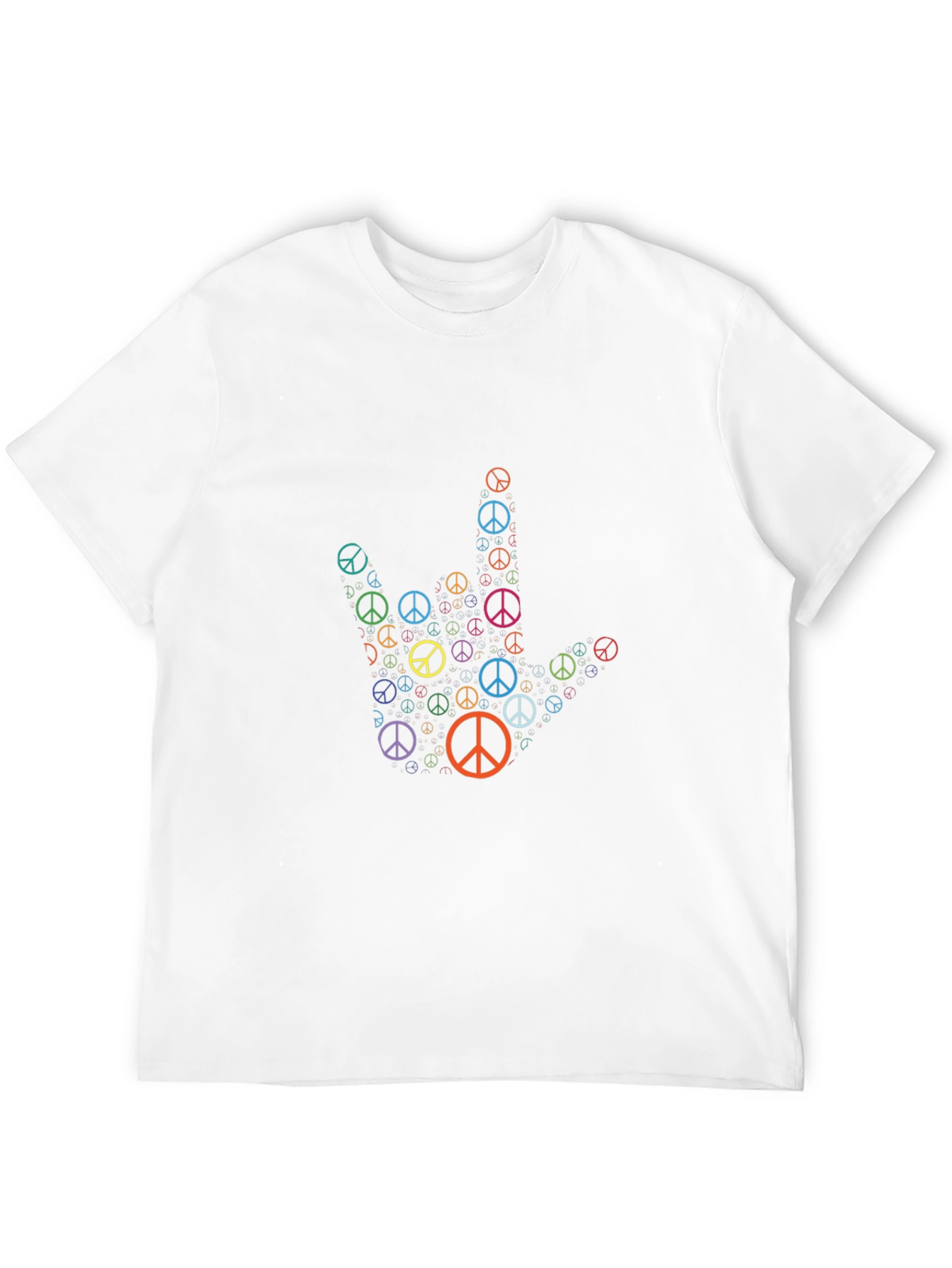 Peace Sign Hand T-Shirt - Black Cotton Graphic Tee