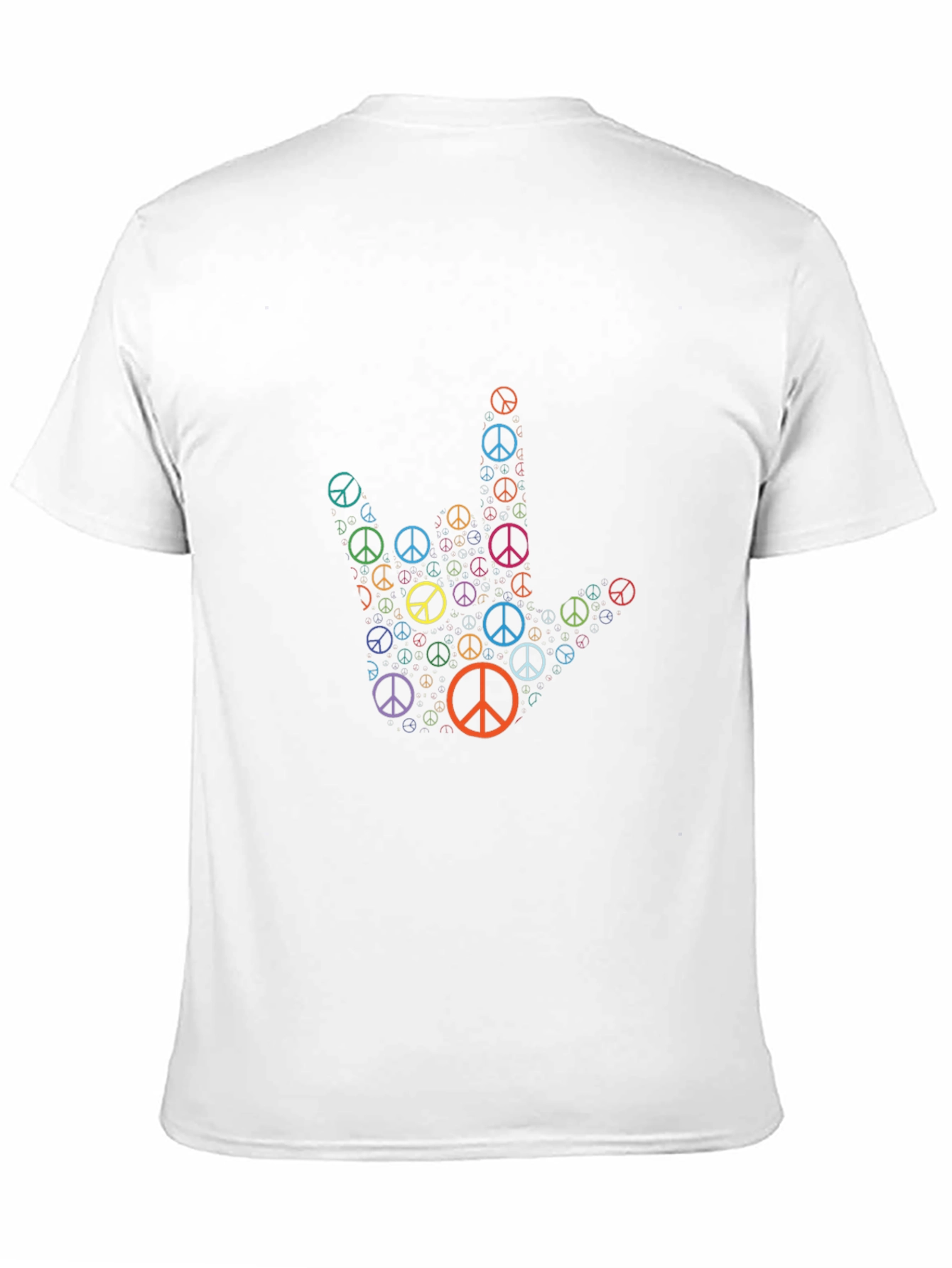 Peace Sign Hand T-Shirt - Black Cotton Graphic Tee